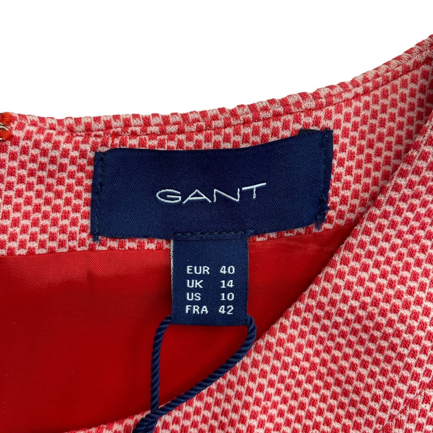 GANT Red Jersey Pique Short Sleeves A Line Dress Size EU 40 UK 14 US 10