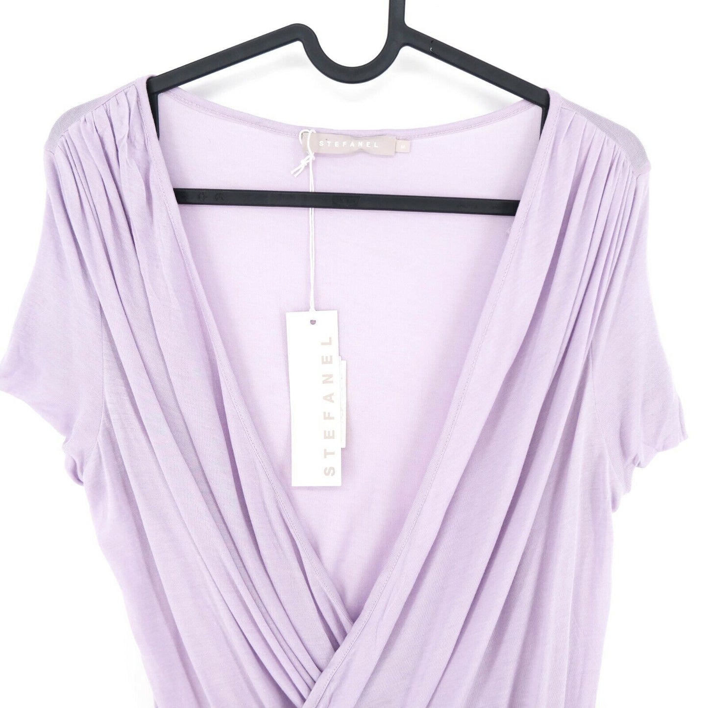 RRP €105 STEFANEL Purple V Neck Top T Shirt Blouse Size M