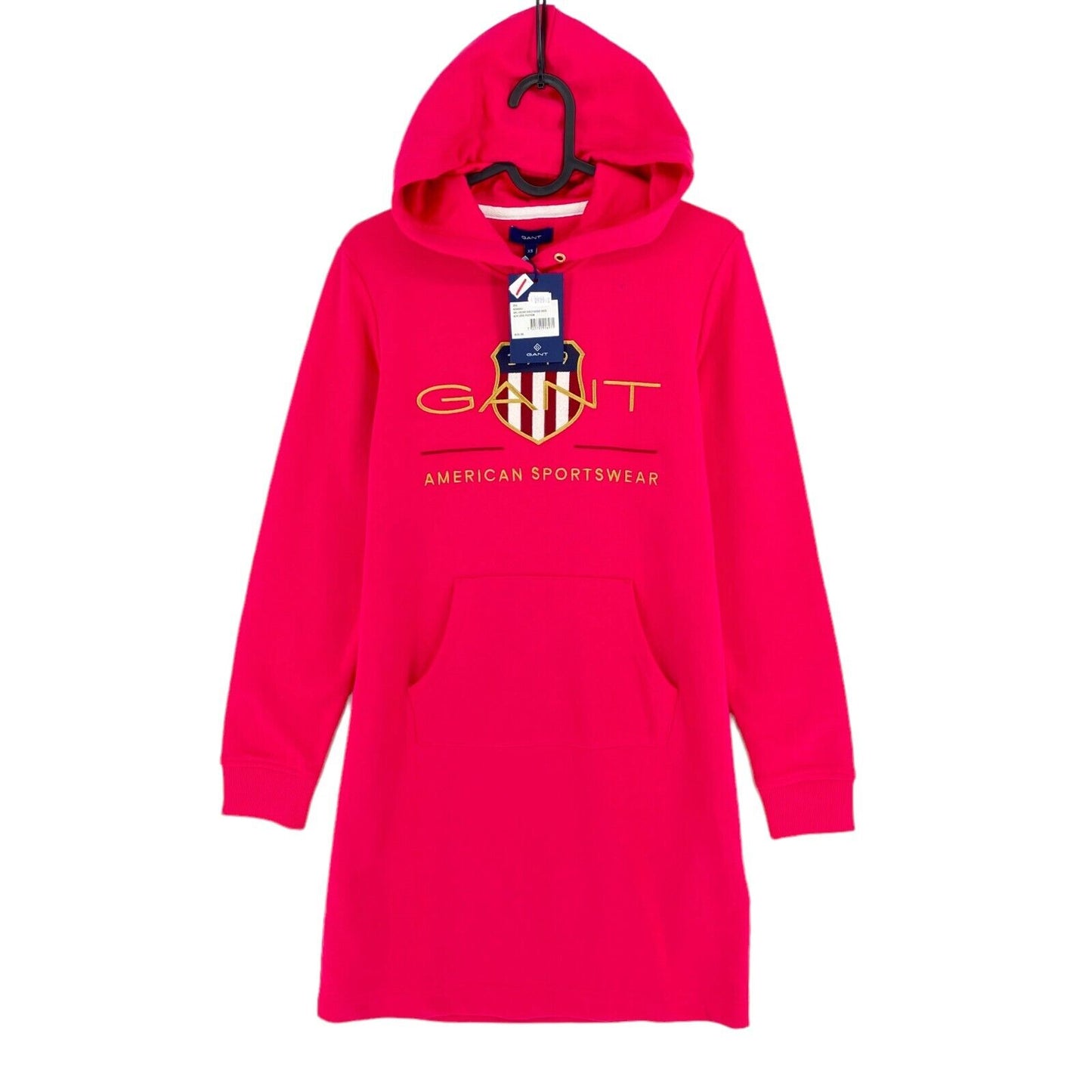 GANT Pink Archive Shield Hoodie-Kleid Größe XS