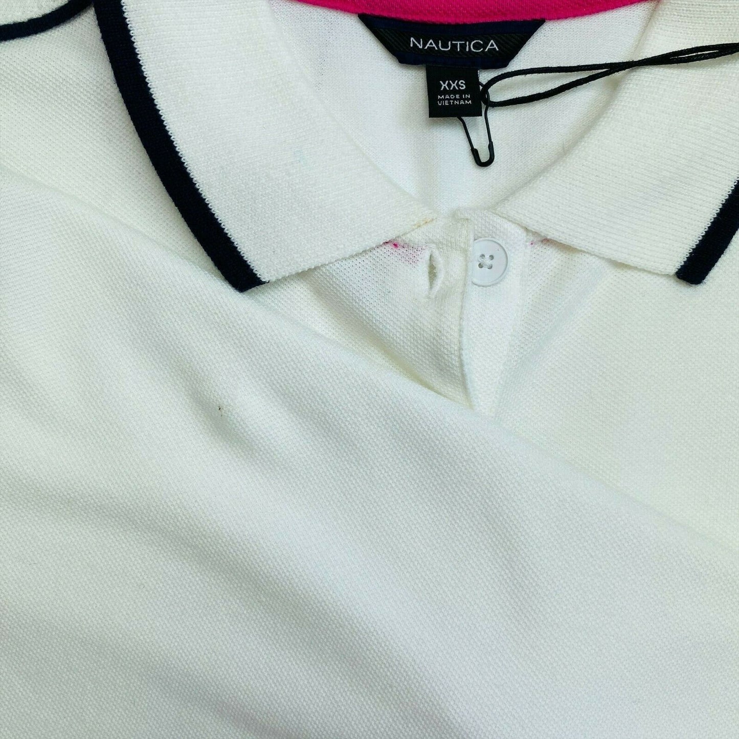 NAUTICA Weißes kurzärmliges Polo-T-Shirt, Größe 2XS