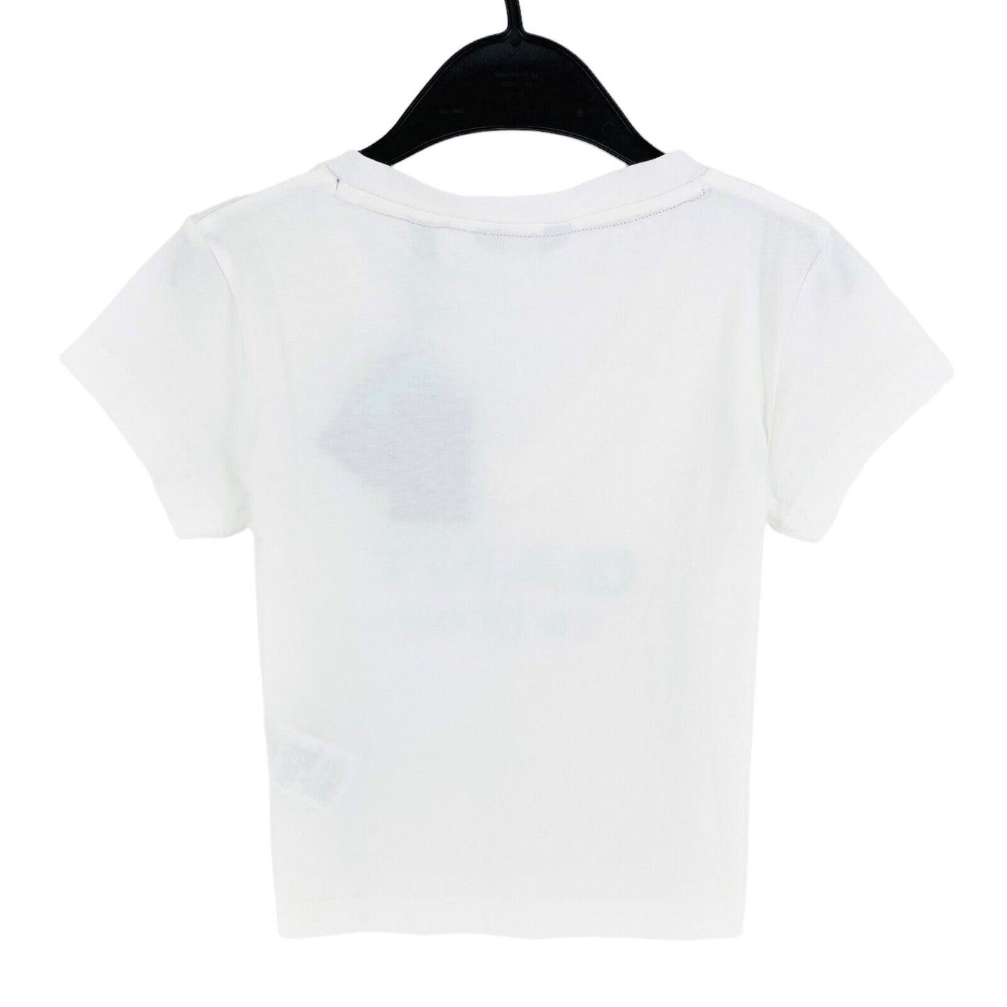 GANT Girls White Retro Shield T-shirt col en V Top Taille 122/128 cm 7-8 ans