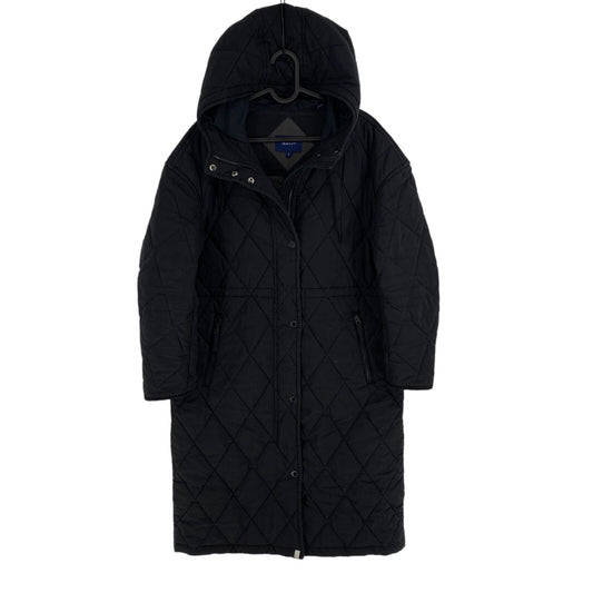 GANT Black Oversized Long Quilted Parka Jacket Size S