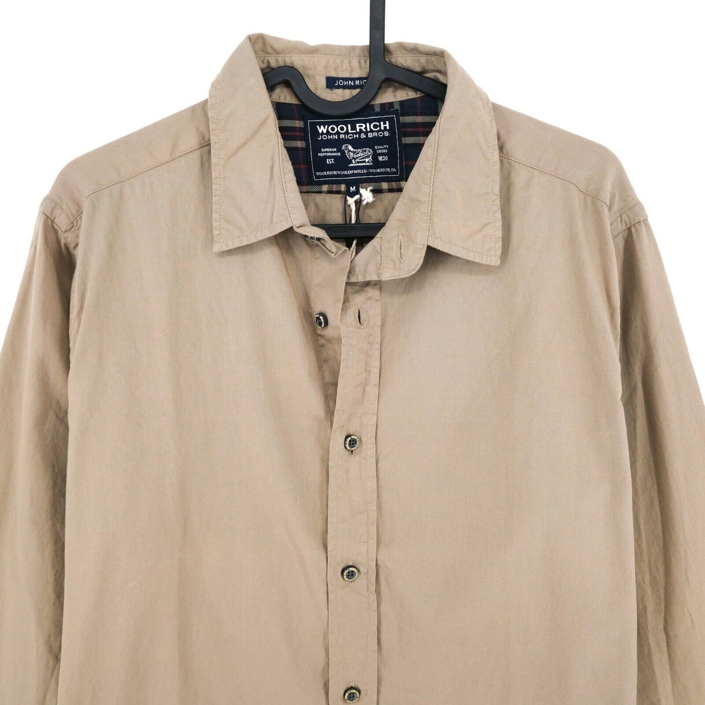 WOOLRICH Light Brown Gabardine Shirt Size M L