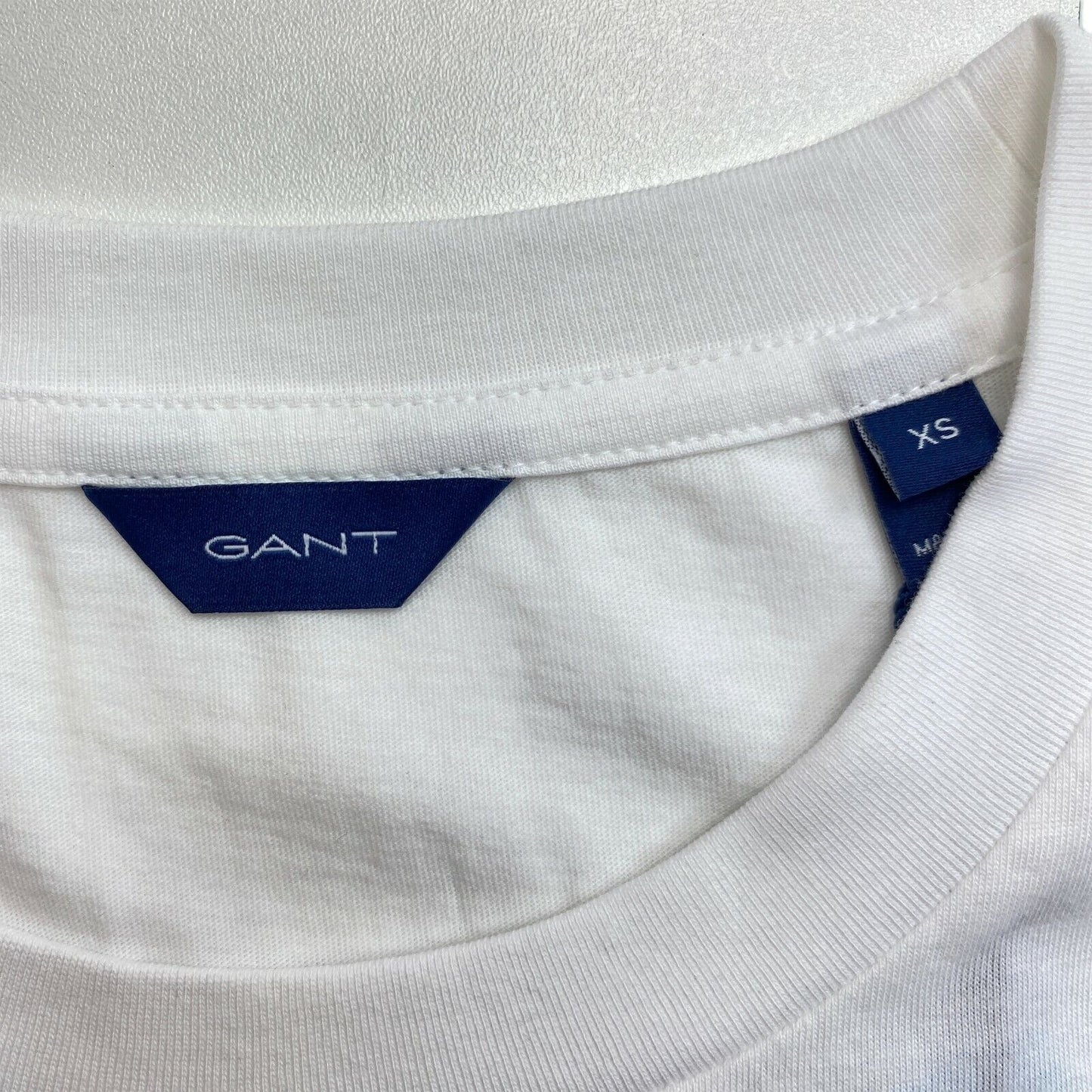 GANT White The Fall Logo Crew Neck T Shirt Size XS