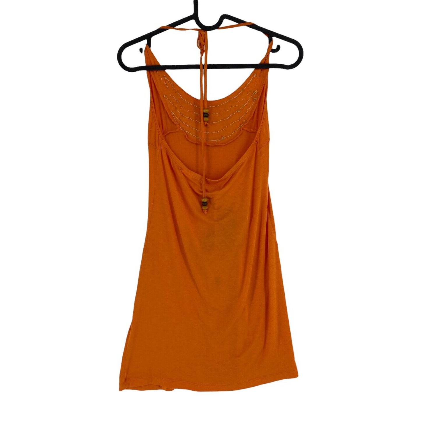 Killah Boundary Orange Sleeveless Beaded Round Neck Jersey Shift Dress Size S