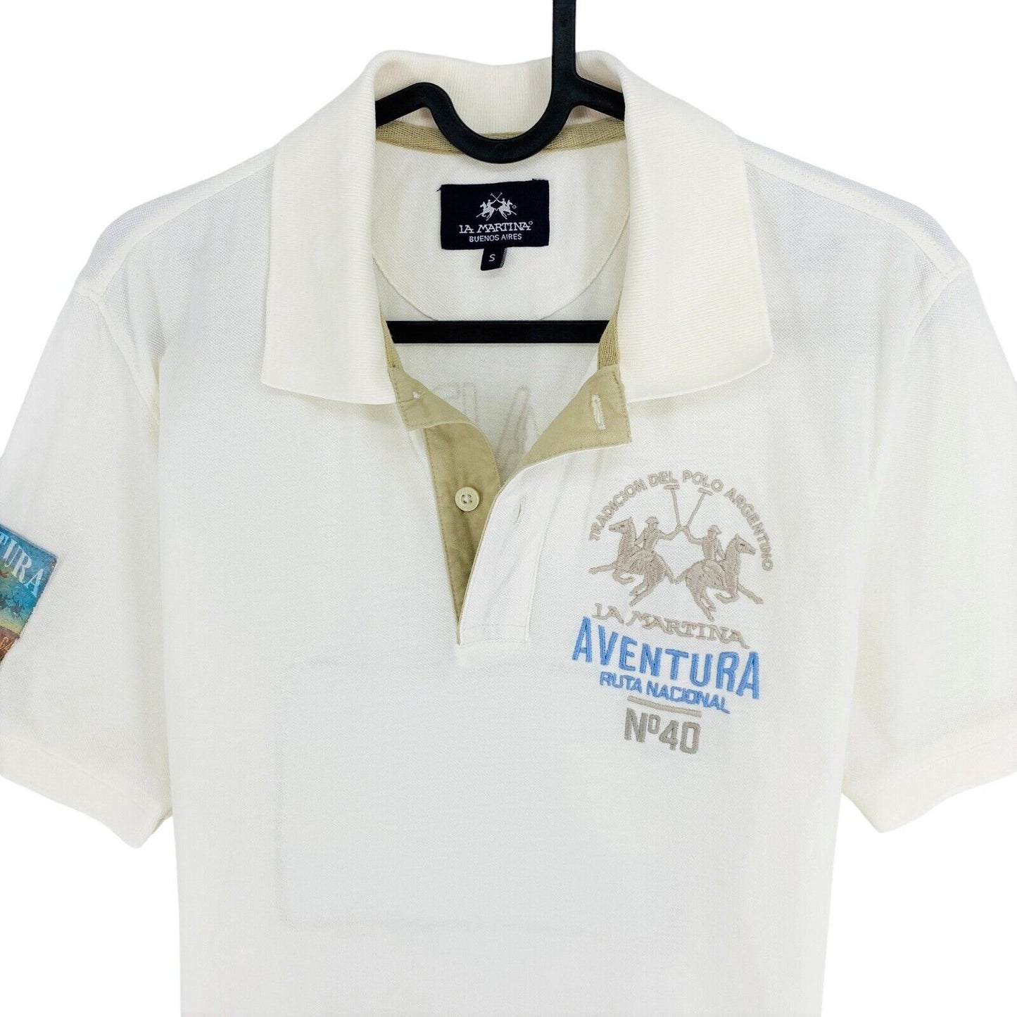 LA MARTINA White Piquet Stretch Short Sleeves Polo Shirt Size S