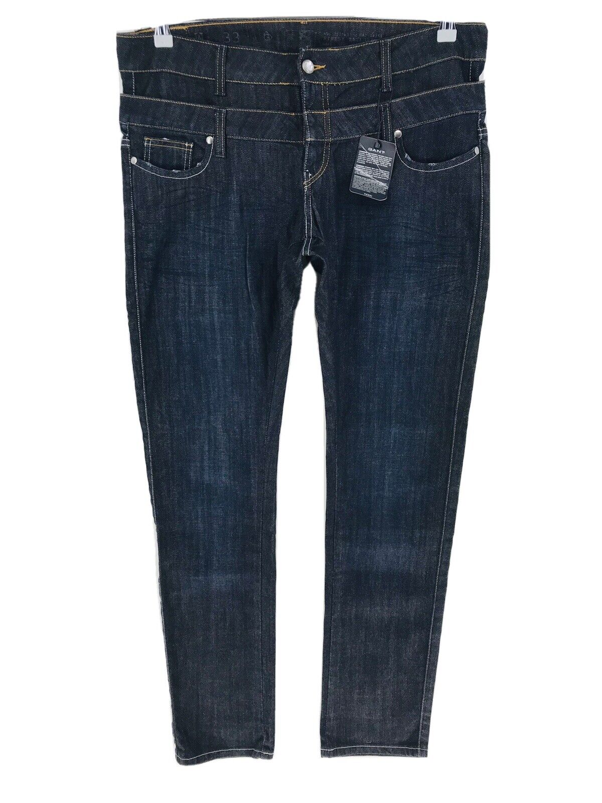 GANT Damen Jeans mit Stretch, reguläre Passform, Schwarz, Größe W33 L34