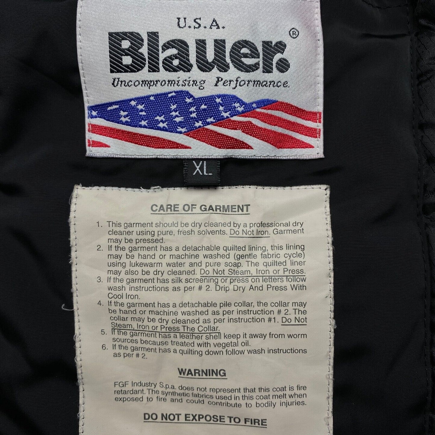 Blauer Black Padded Jacket Coat Size XL