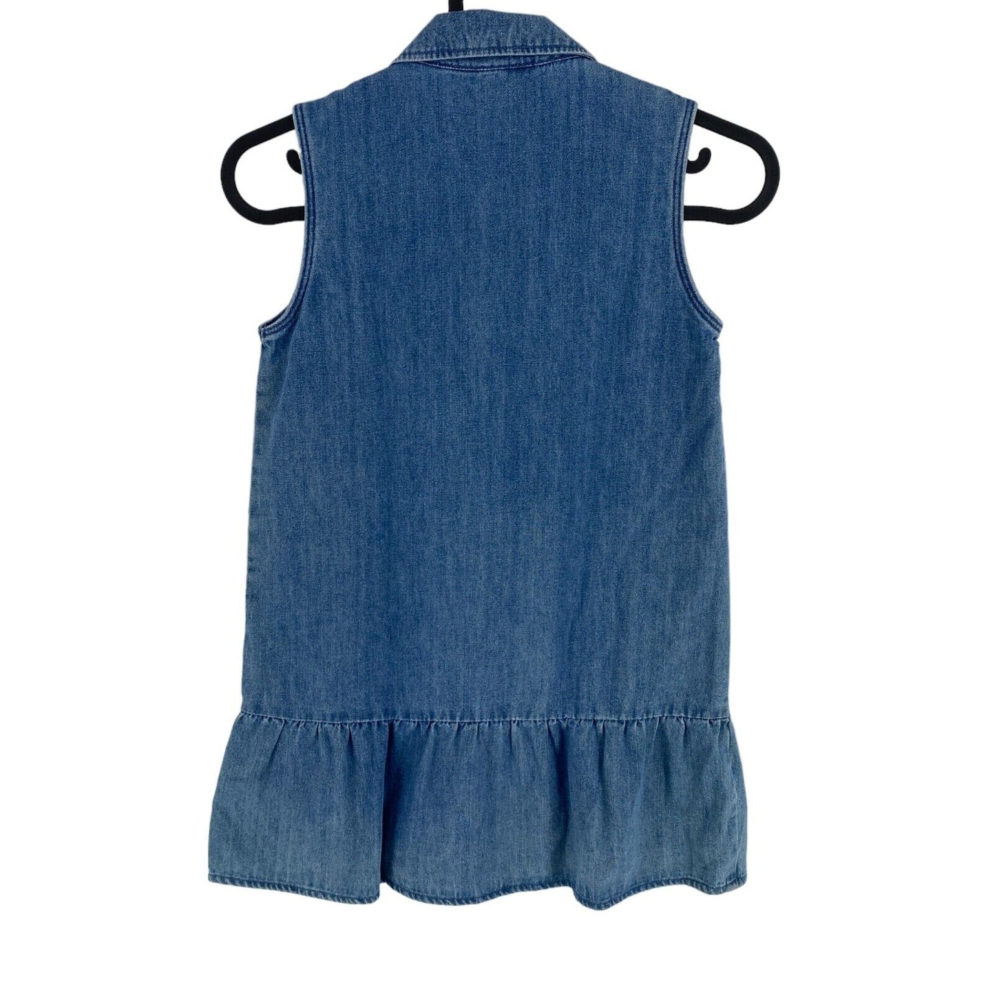 GANT Girls Blue Rope Script Denim Shirt Dress Size 7-8 Years 122/128 cm