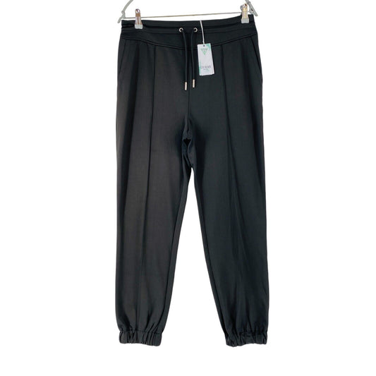 GUESS Women Black Regular Fit Cuffed Sweatpants Trousers Size L EUR 44