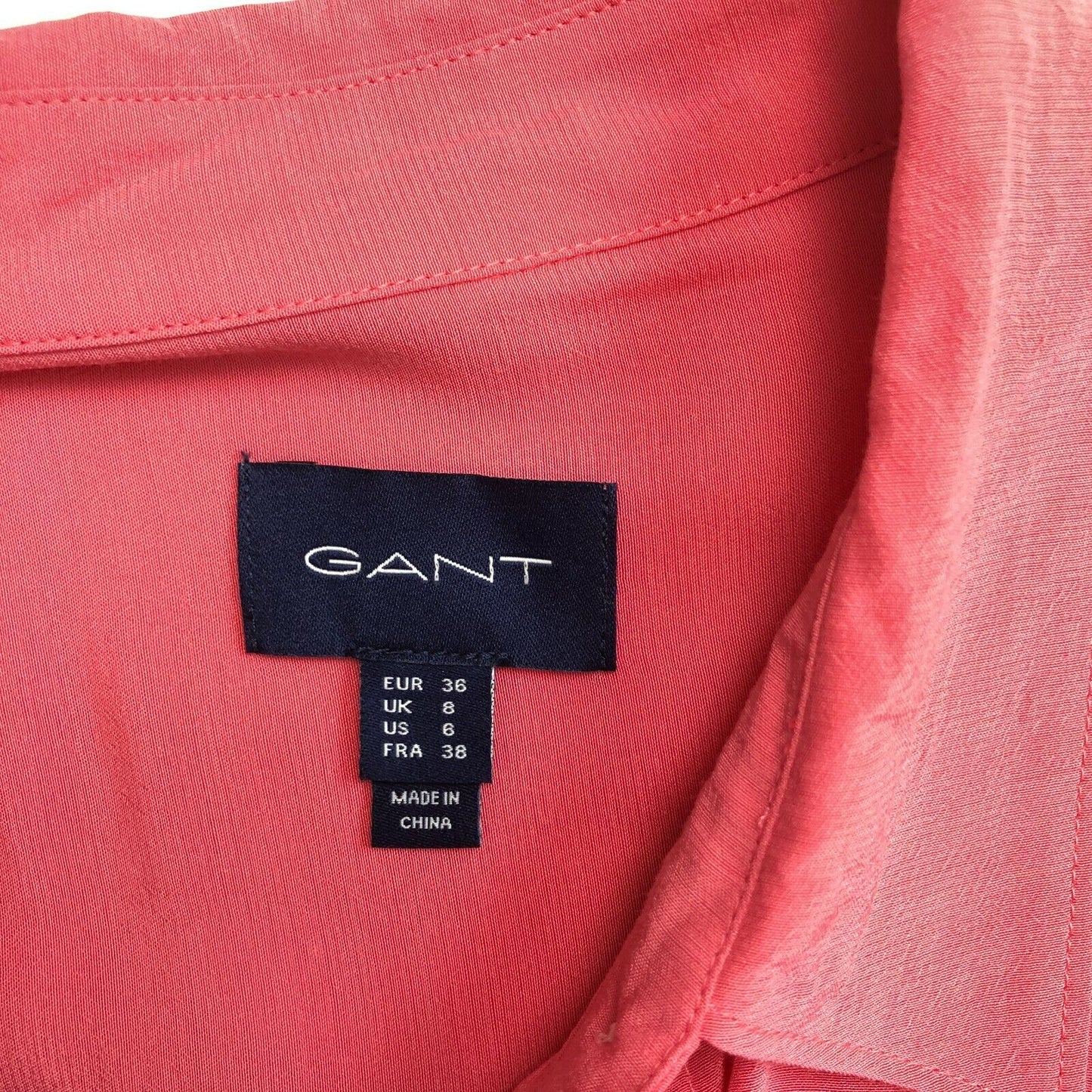 GANT Pink Solid Crepe Shirt Size EU 36 UK 8 US 6