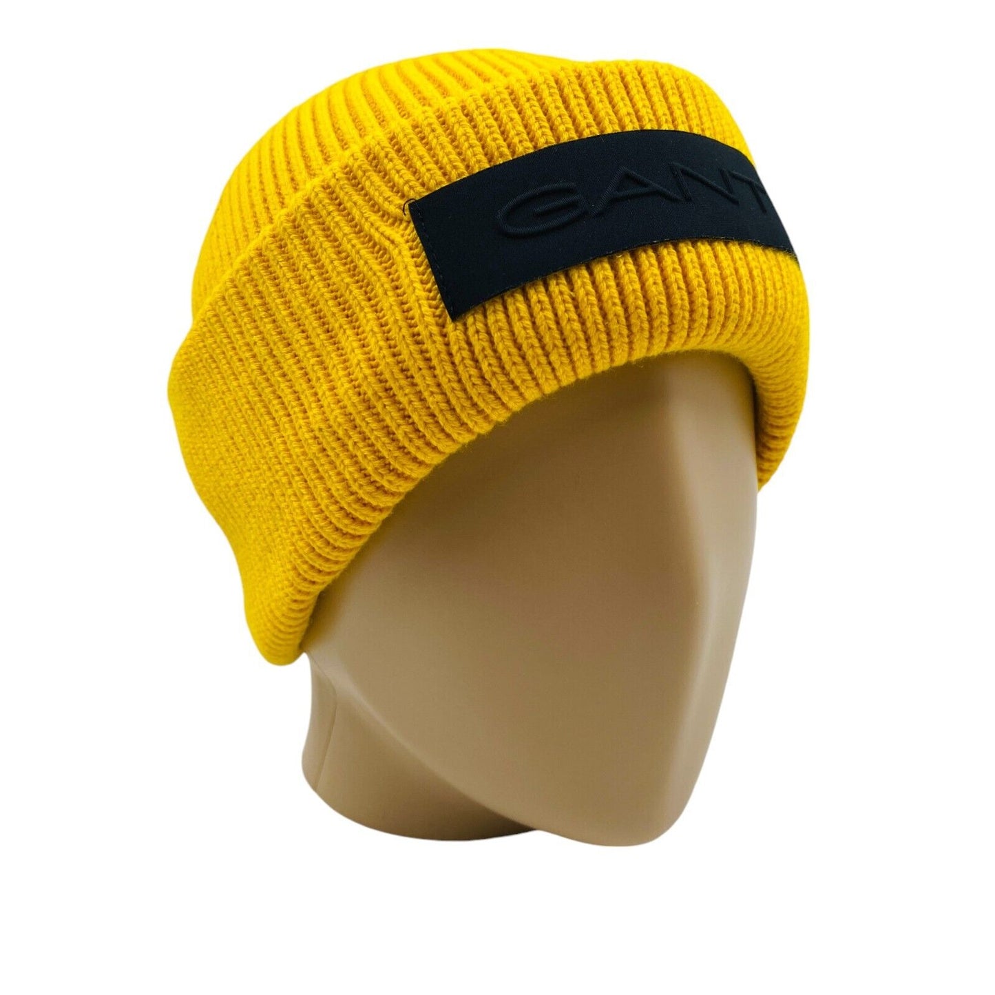 GANT Unisex Yellow Cotton Wool Blend Beanie Winter Hat One Size