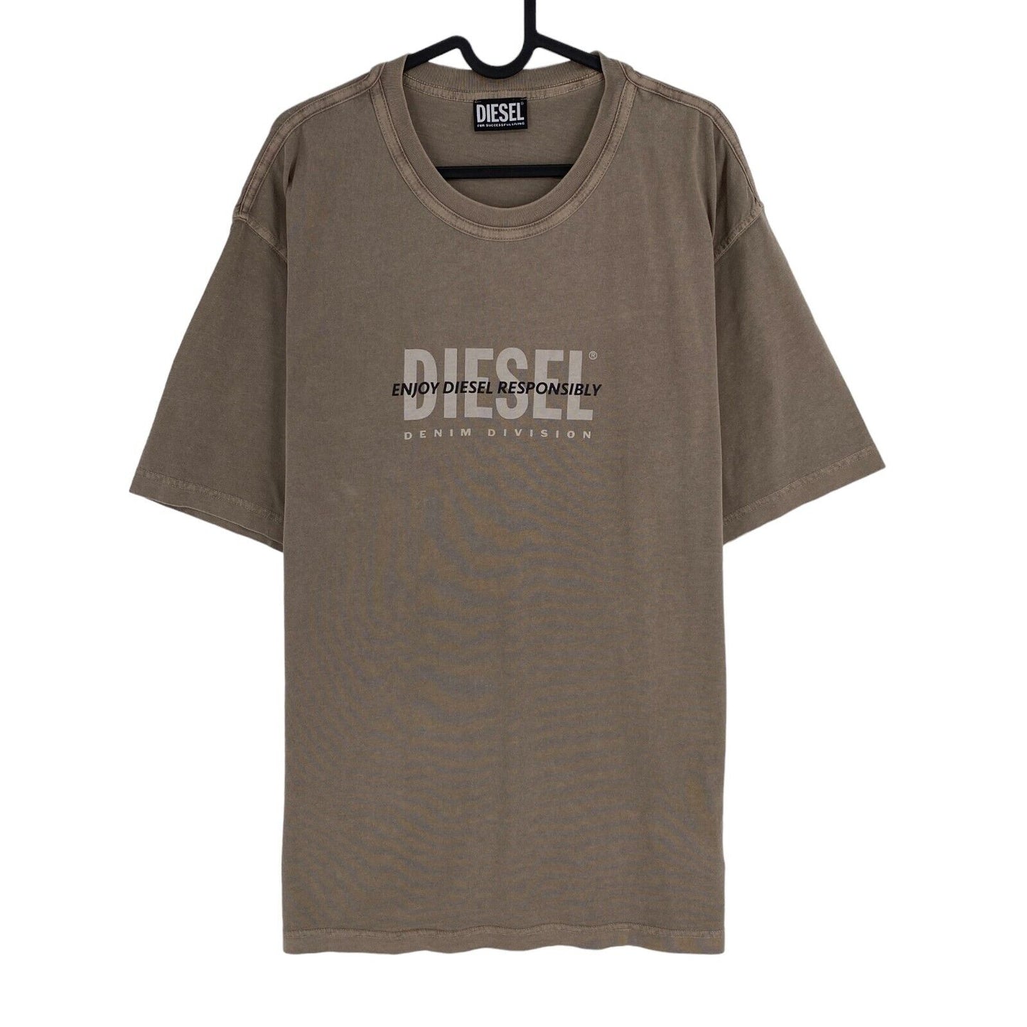 DIESEL Men Dark Brown T_JUBINDY_B2 Short Sleeves Crew Neck T Shirt Size 3XL