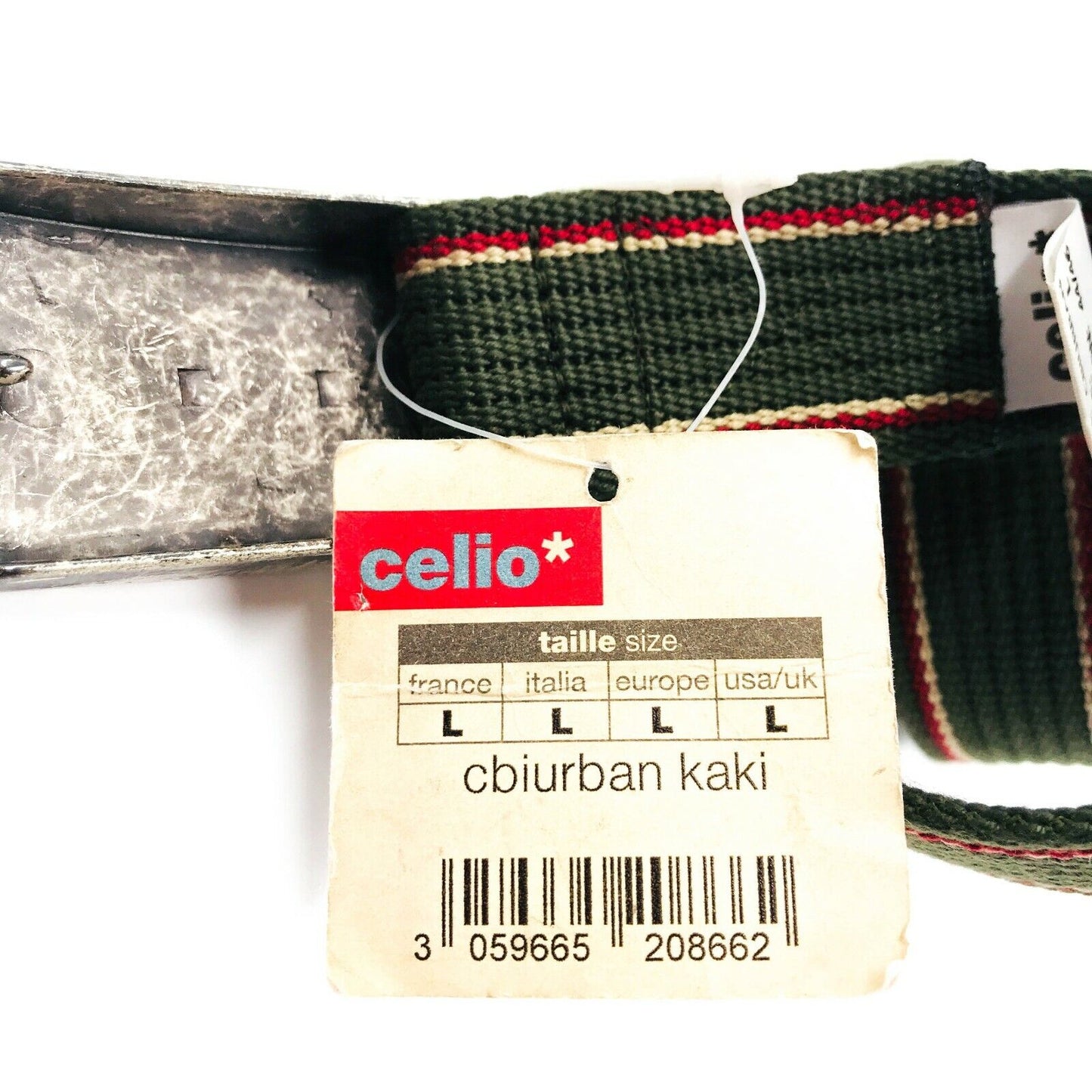 Ceinture Celio Vert Urban Kaki Tissu Fort Taille L