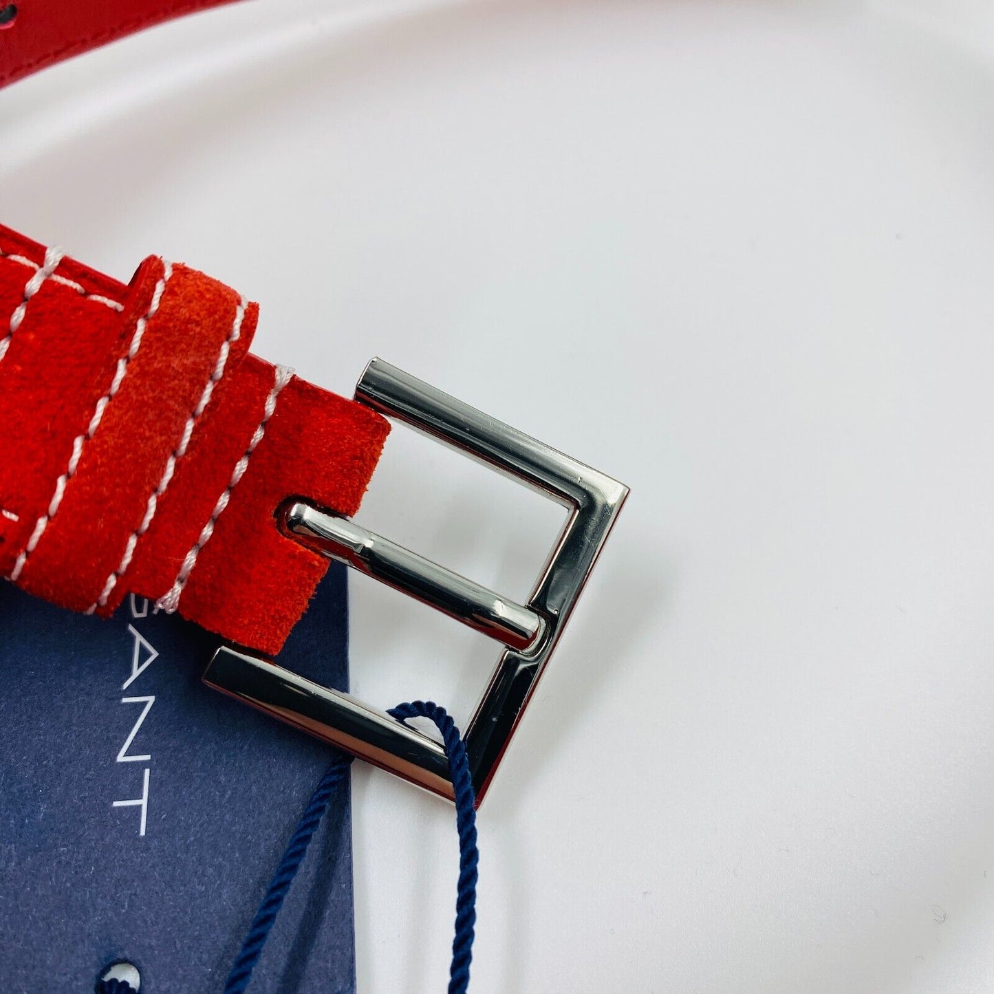 Ceinture GANT Rouge 100% Cuir Daim Taille 75 cm 30 in