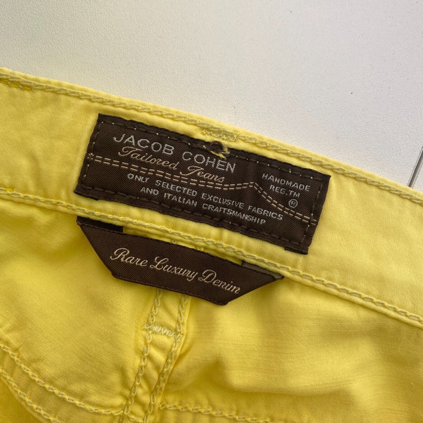 JACOB COHEN Women PW710 Yellow Slim Fit Pants Trousers Size W29 L32