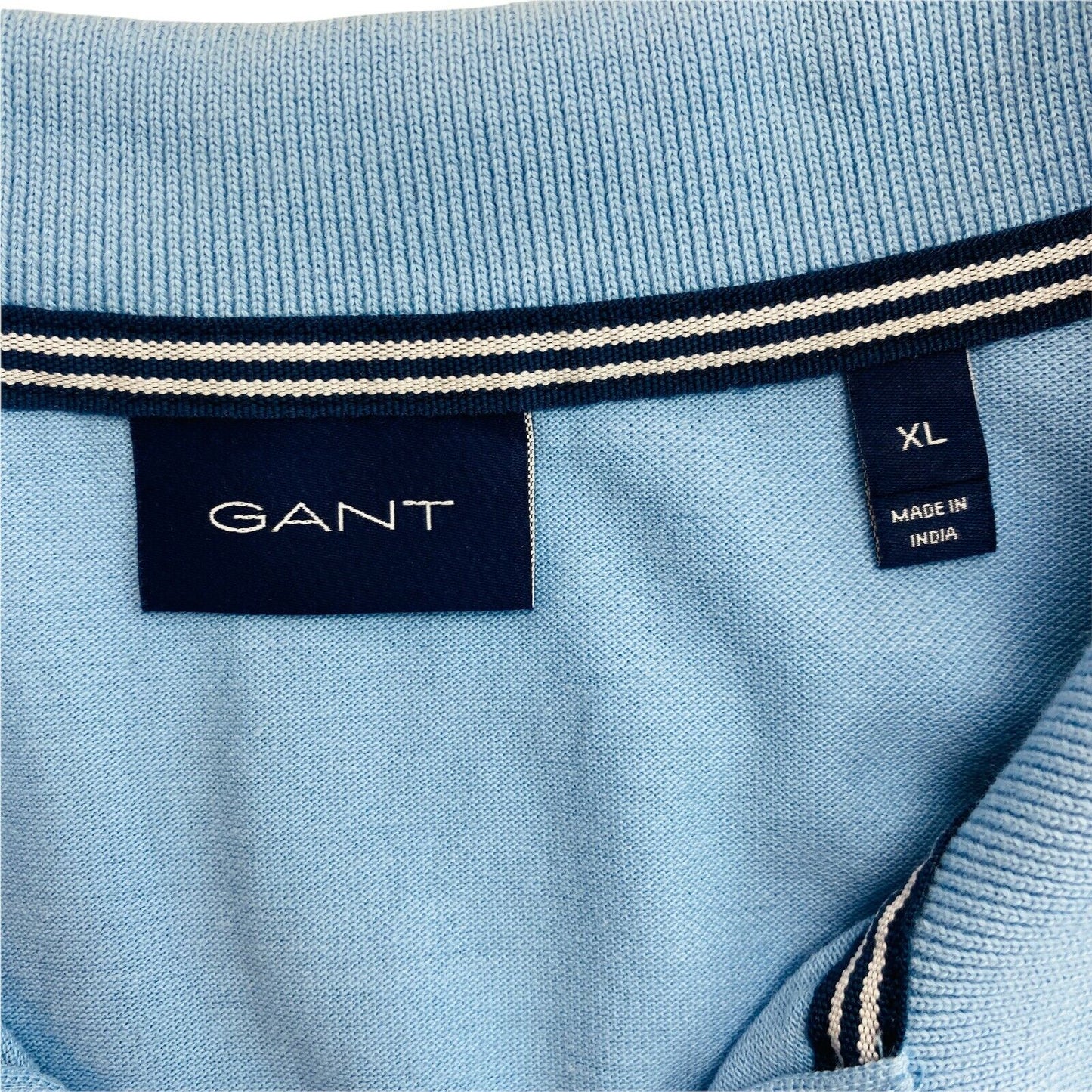 GANT Light Blue Polo Neck T Shirt Size XL