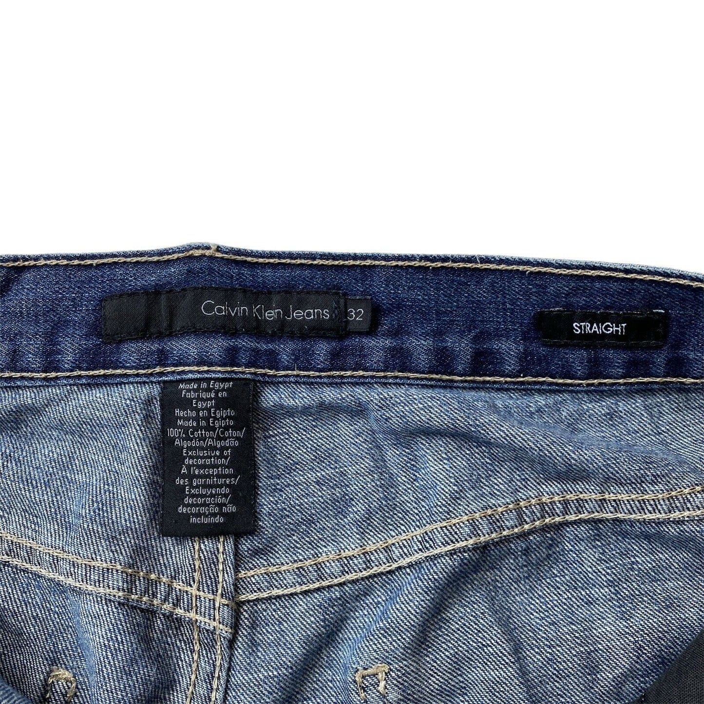 Calvin Klein Blue Regular Straight Fit Jeans Size W32 L32