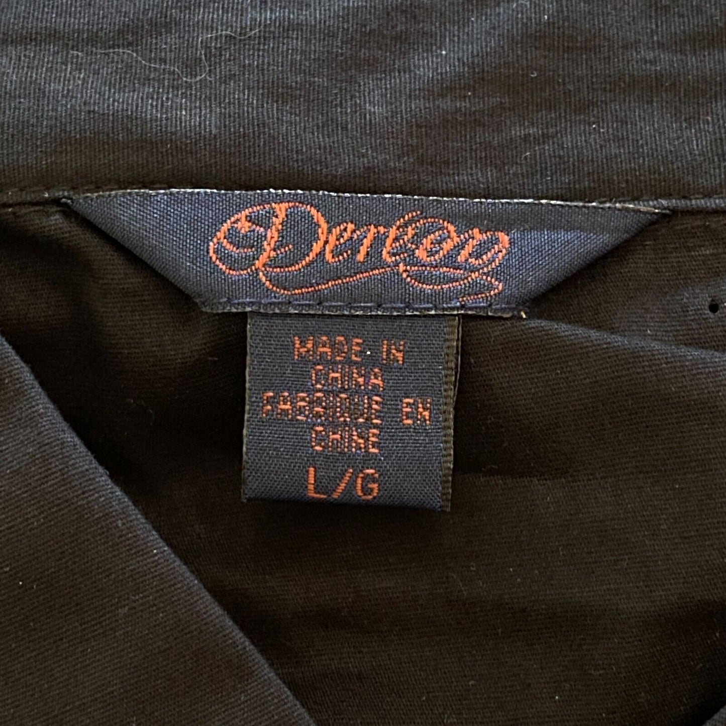 DEREON Chemise boutonnée noire à manches 3/4 Taille L