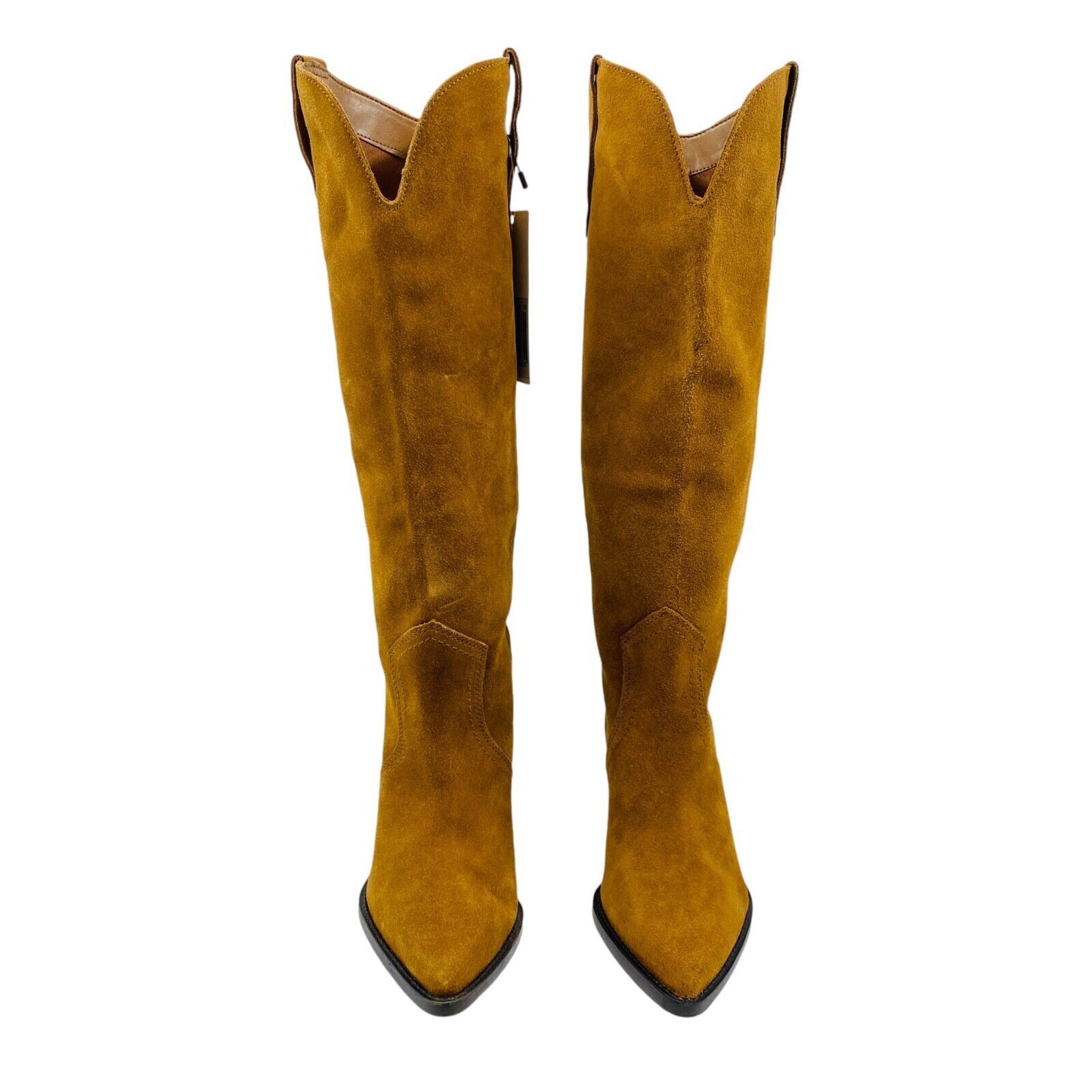 MANGO Women Brown Suede Leather Knee High Boots Heels EUR 36 UK 3 US 5.5