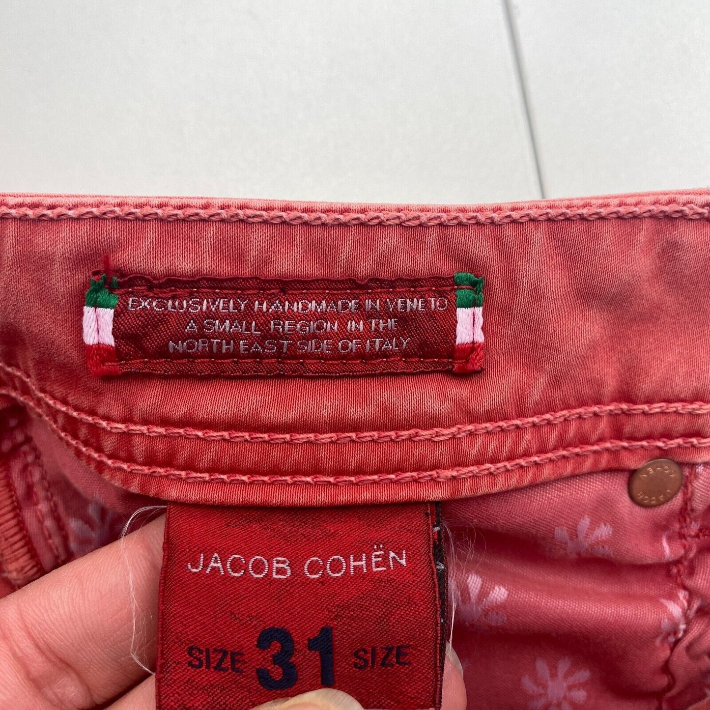 Jacob Cohen Men 688 C Red Slim Fit Jeans Pants Size W31 L34 Made In Italy