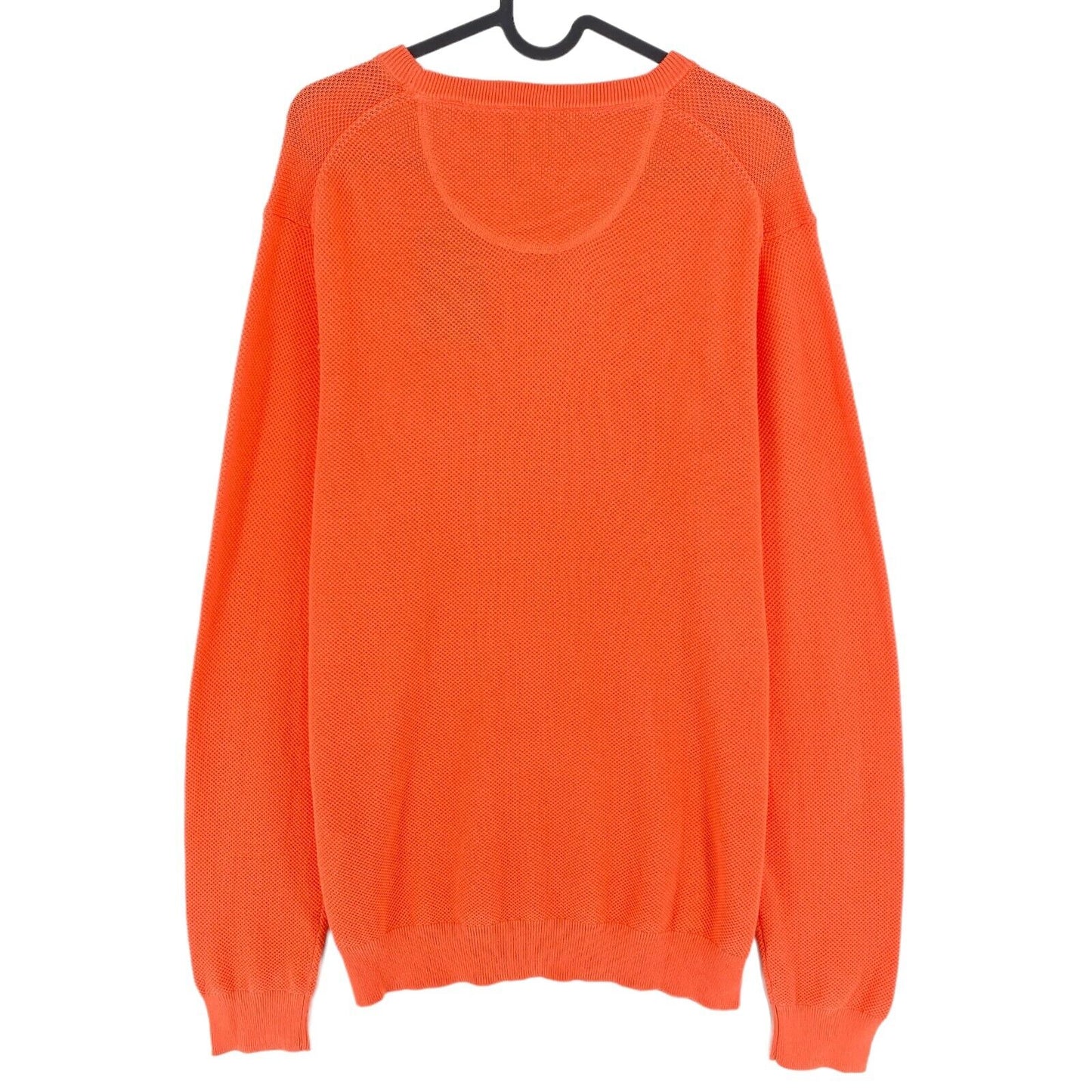 GANT Orange Pique Cotton Crew Neck Jumper Sweater Size L