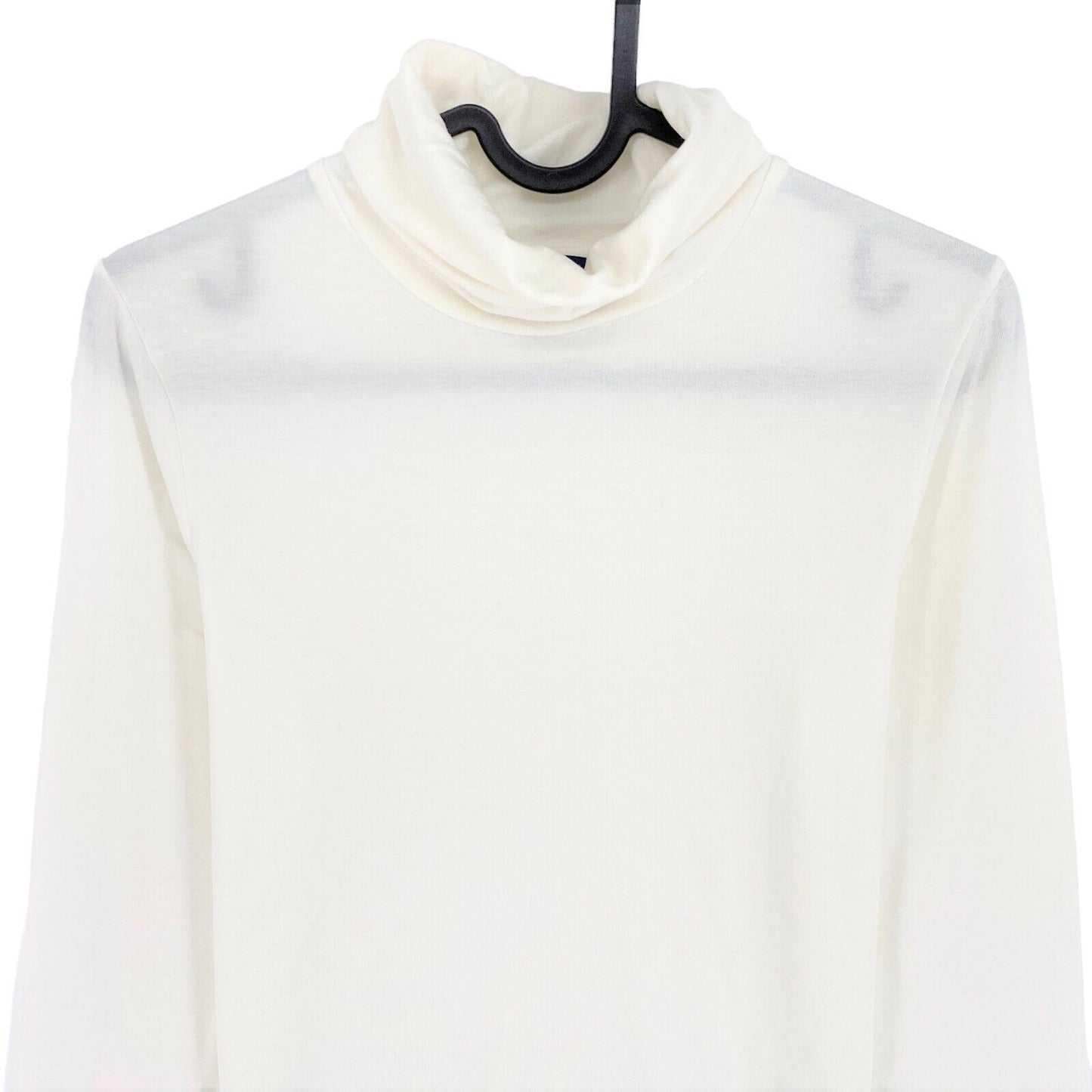 GANT White Jersey Long Sleeves High Neck T Shirt Size S