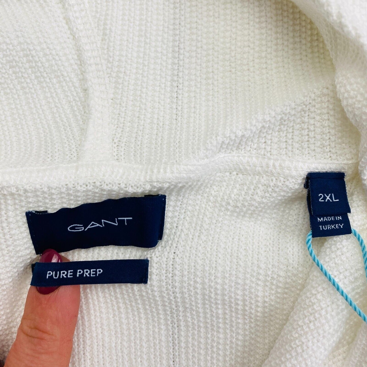 GANT Men White Pure Prep Hoodie Sweater Pullover Size 2XL XXL