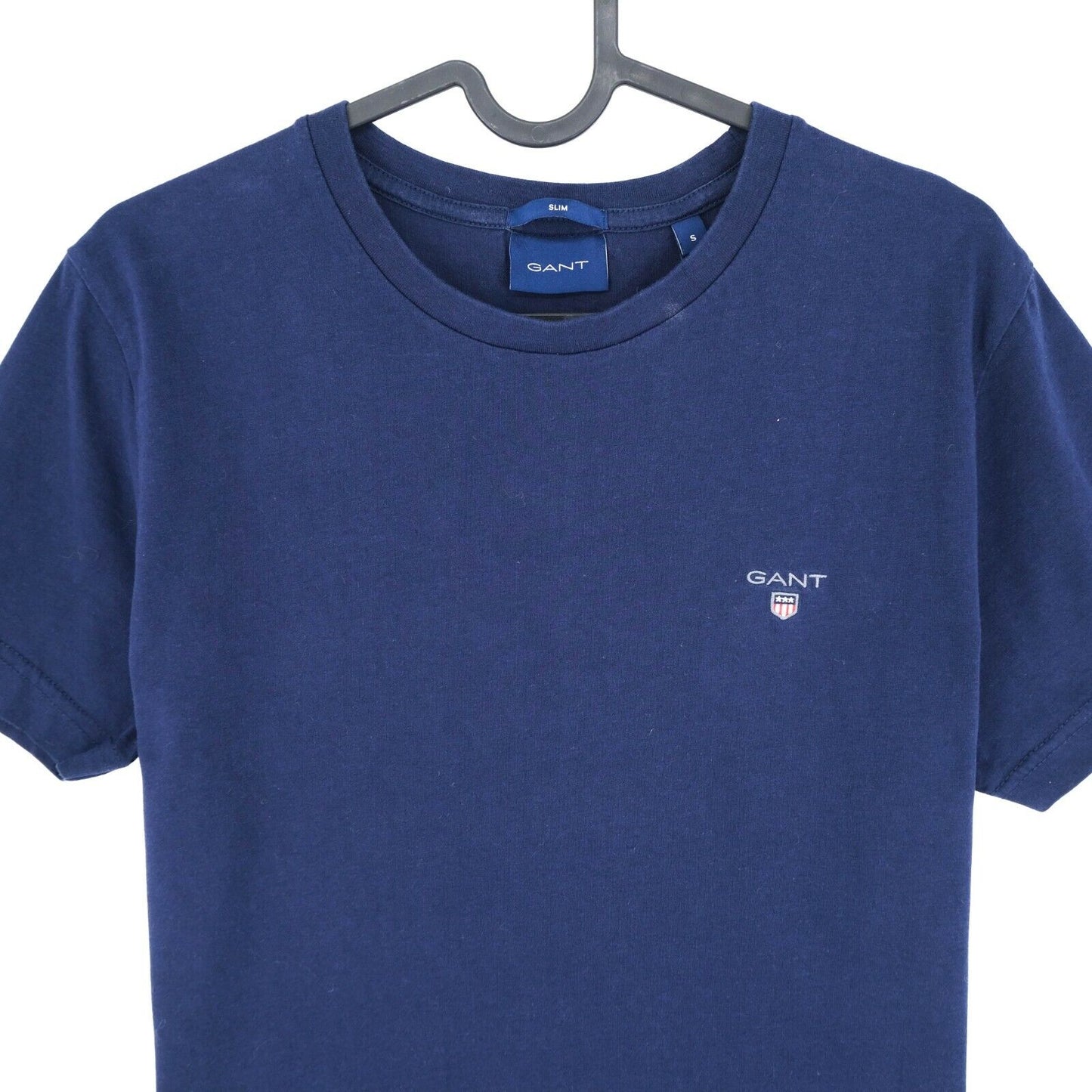 GANT T-Shirt mit Rundhalsausschnitt und Original-Logo, Marineblau, schmale Passform, Größe S