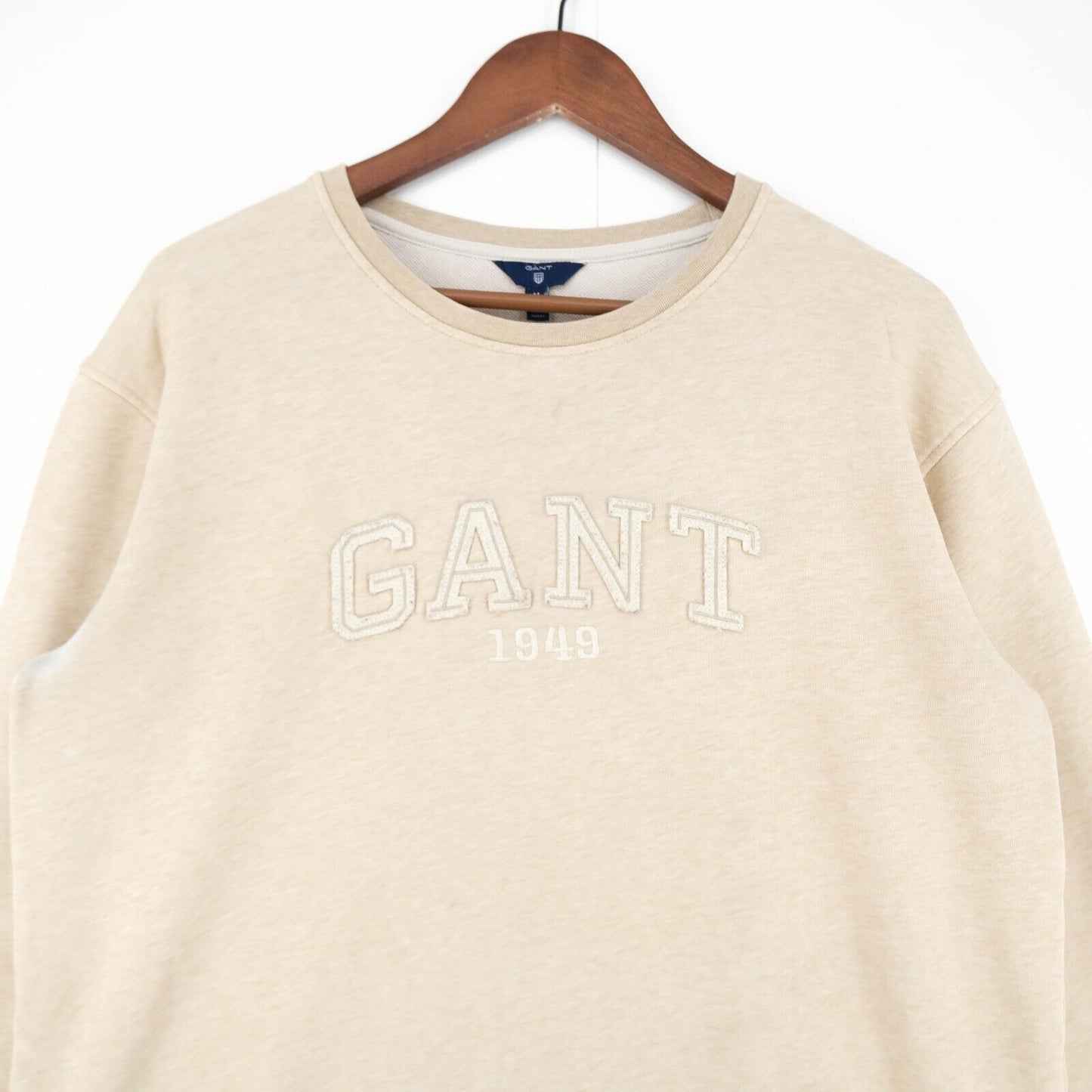 GANT Beige Crew Neck Cotton Blend Oversized Sweatshirt Jumper Sweater Size M