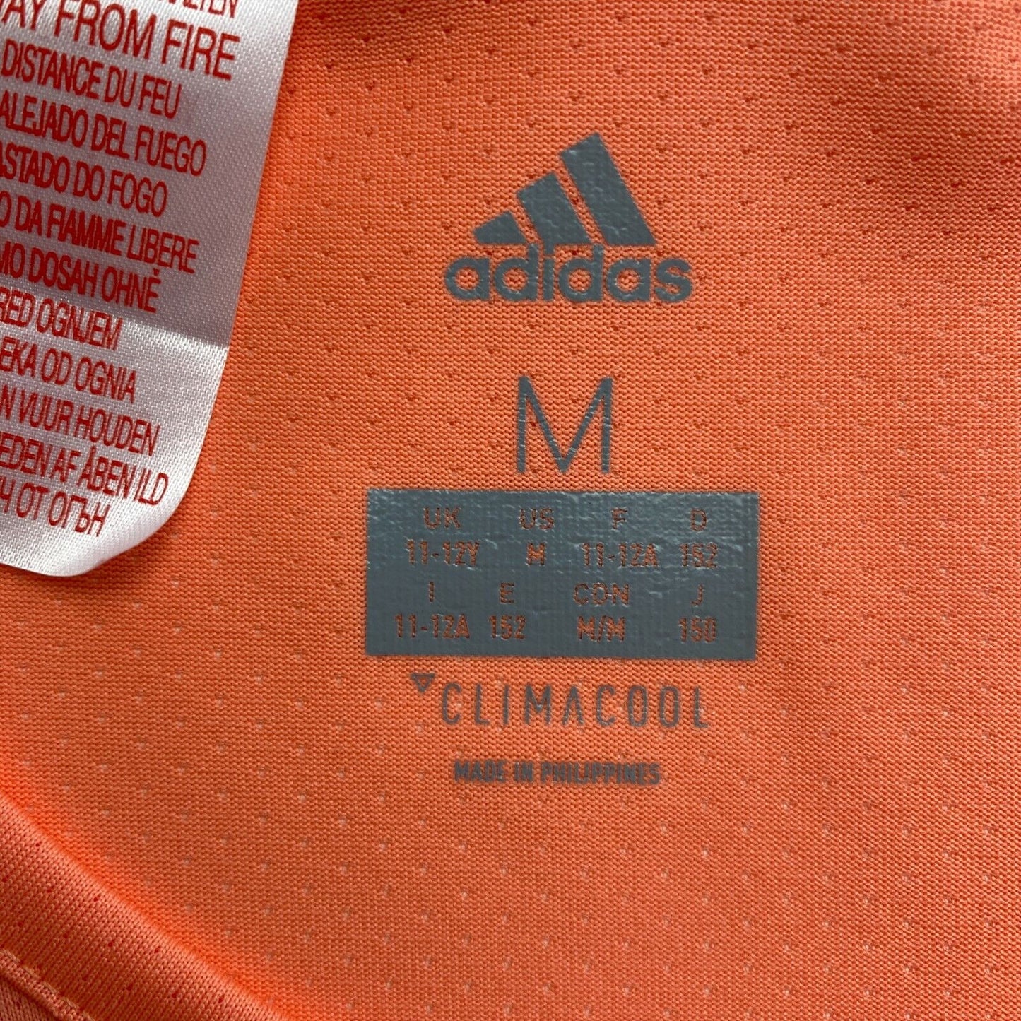 Adidas Climacool Orange Crew Neck T Shirt Size 11 - 12 Years