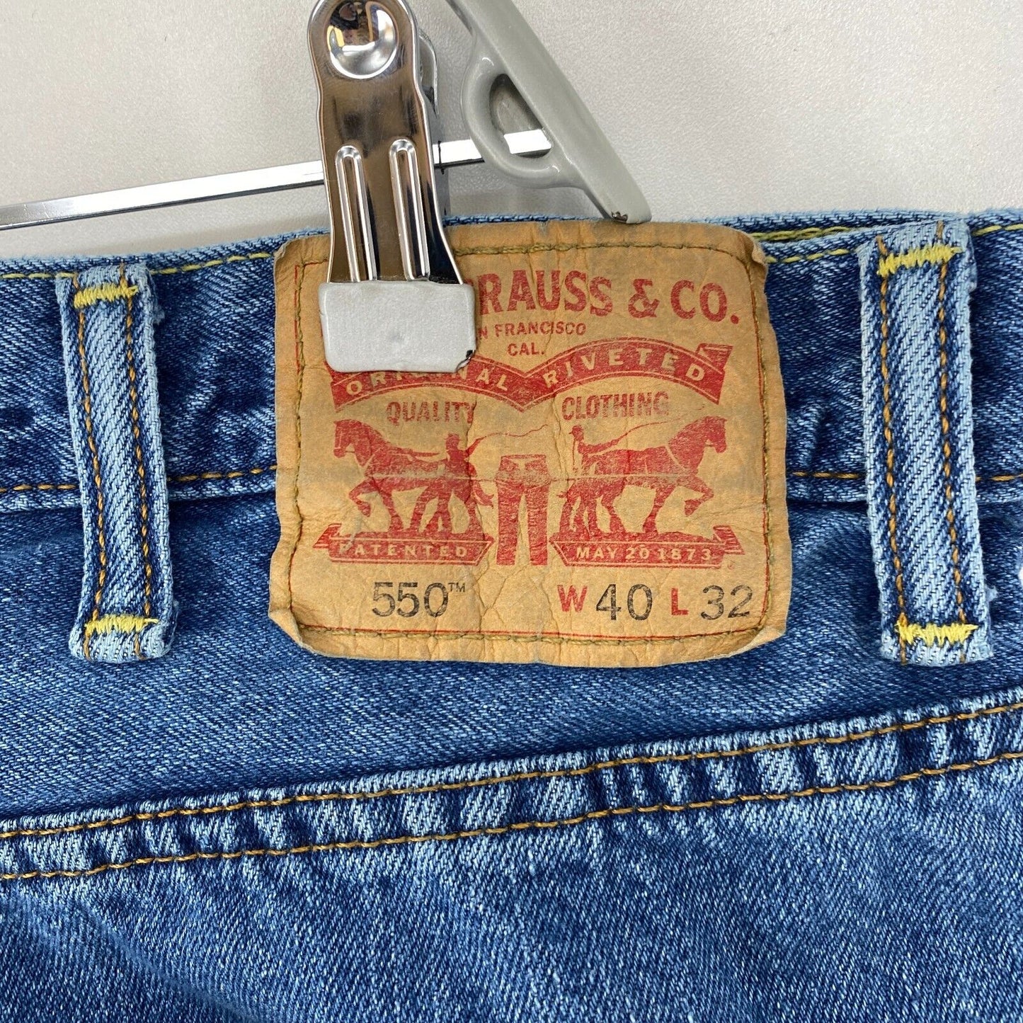 Levi's 550 Blue Relaxed Straight Fit Jeans W40 L32