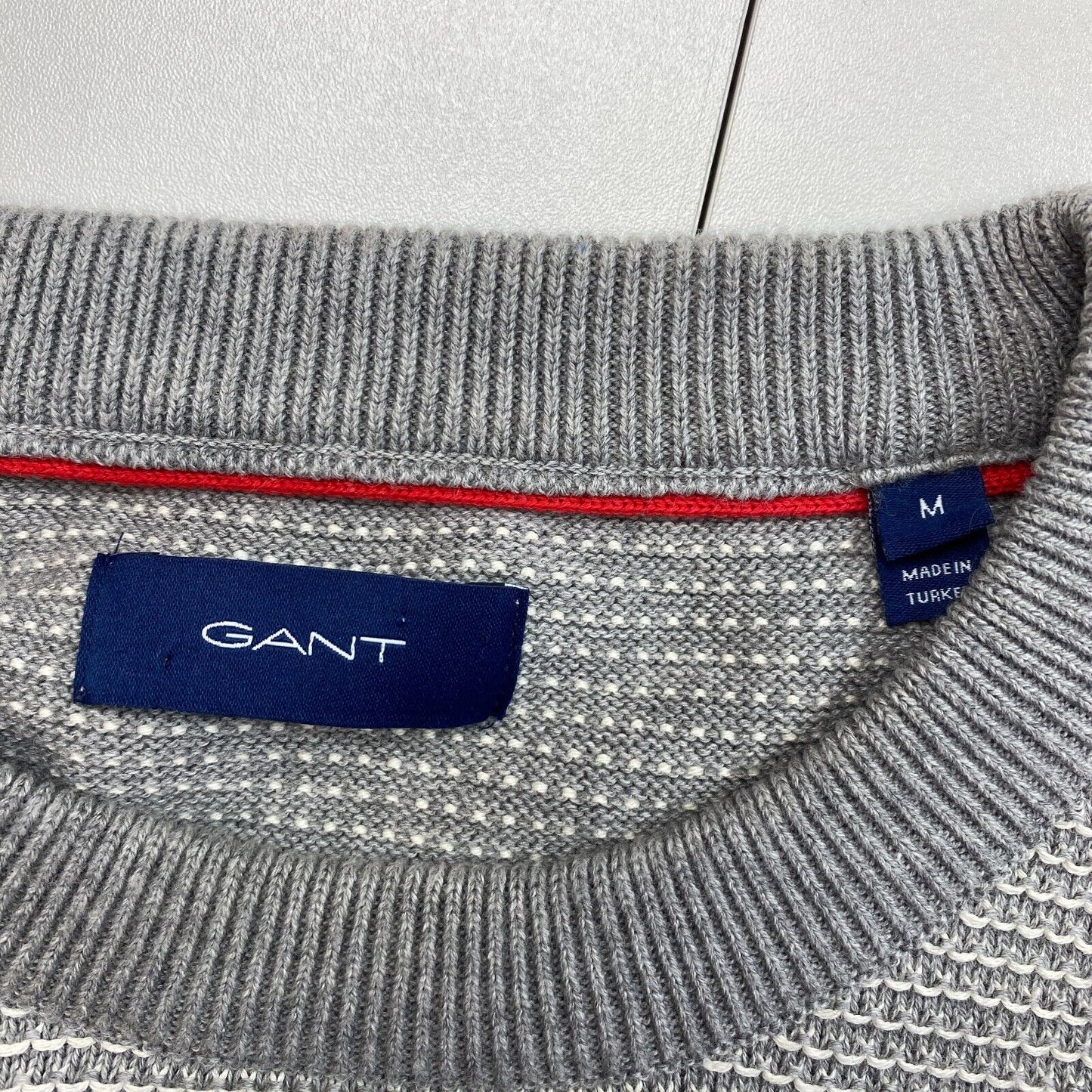 GANT Grey Light Texture Crew Neck Sweater Pullover Size M