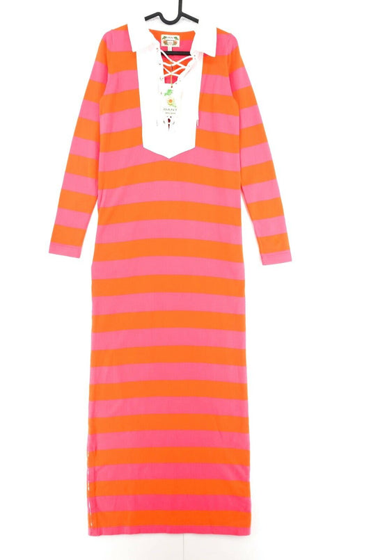 GANT Pink The MB Long Lace Up Rugger Dress Size S