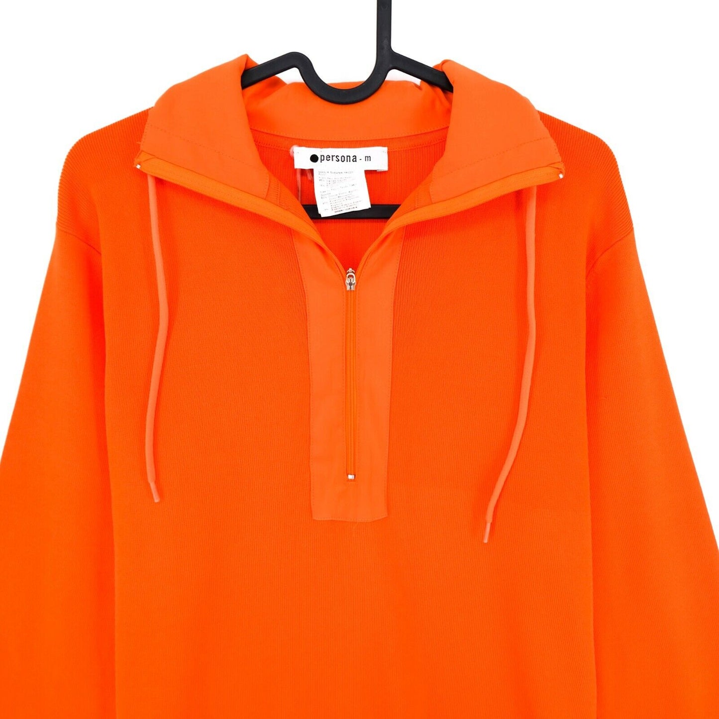 PERSONA Orange Zip Neck Sweater Jumper Size M