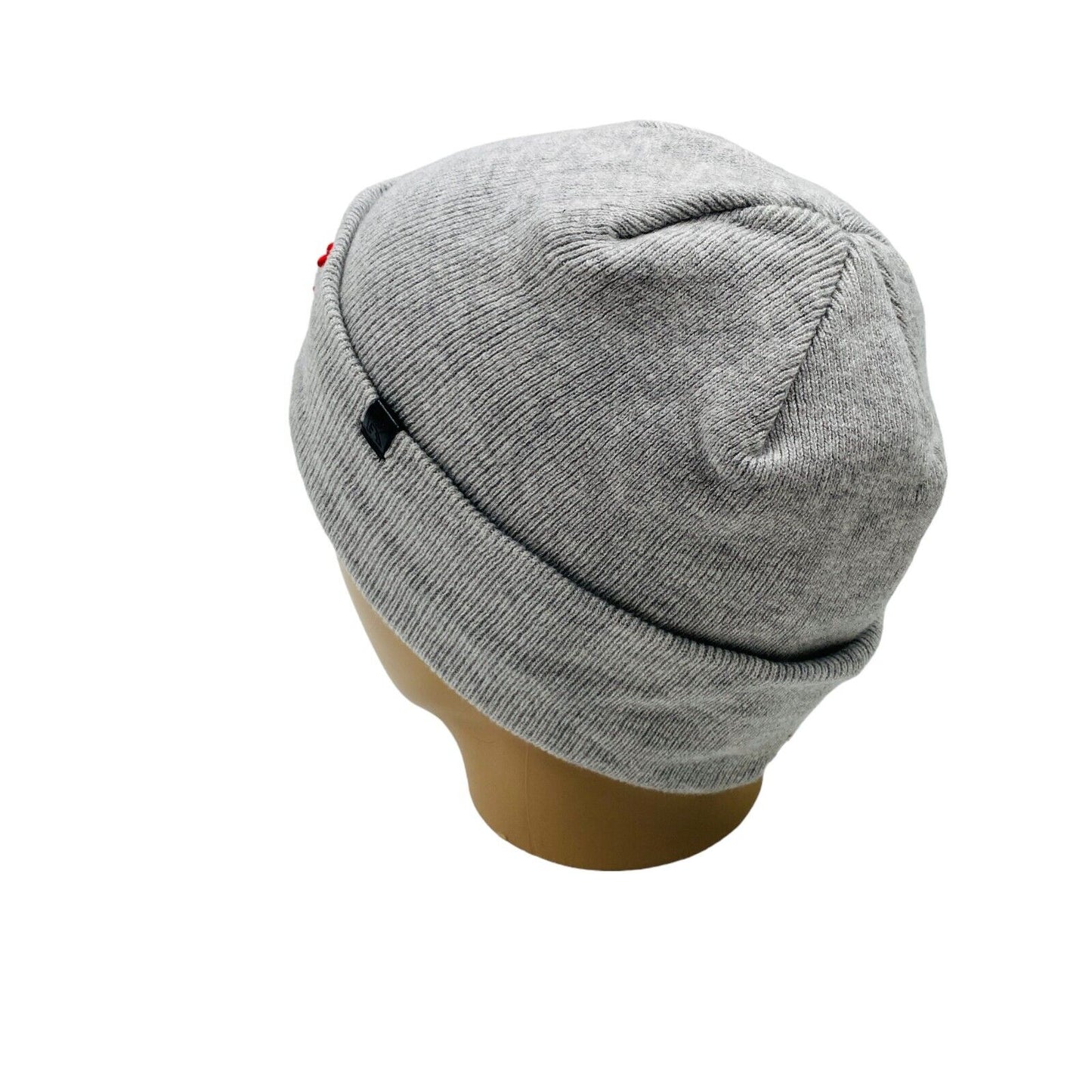 KARL LAGERFELD Grey Cotton Blend Beanie Hat One Size