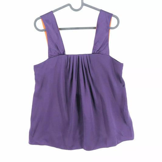 MEXX Purple 100% Silk Blouse Tank Top T Shirt Size EU 34 UK 8