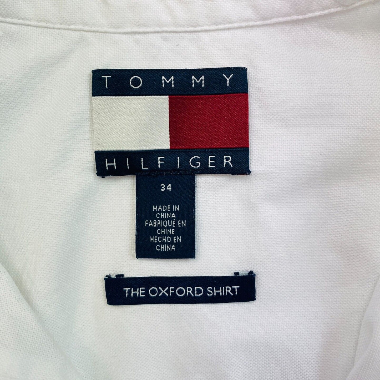 TOMMY HILFIGER Weißes, übergroßes Oxford-Hemd, Größe EU 34 UK 6 US 2