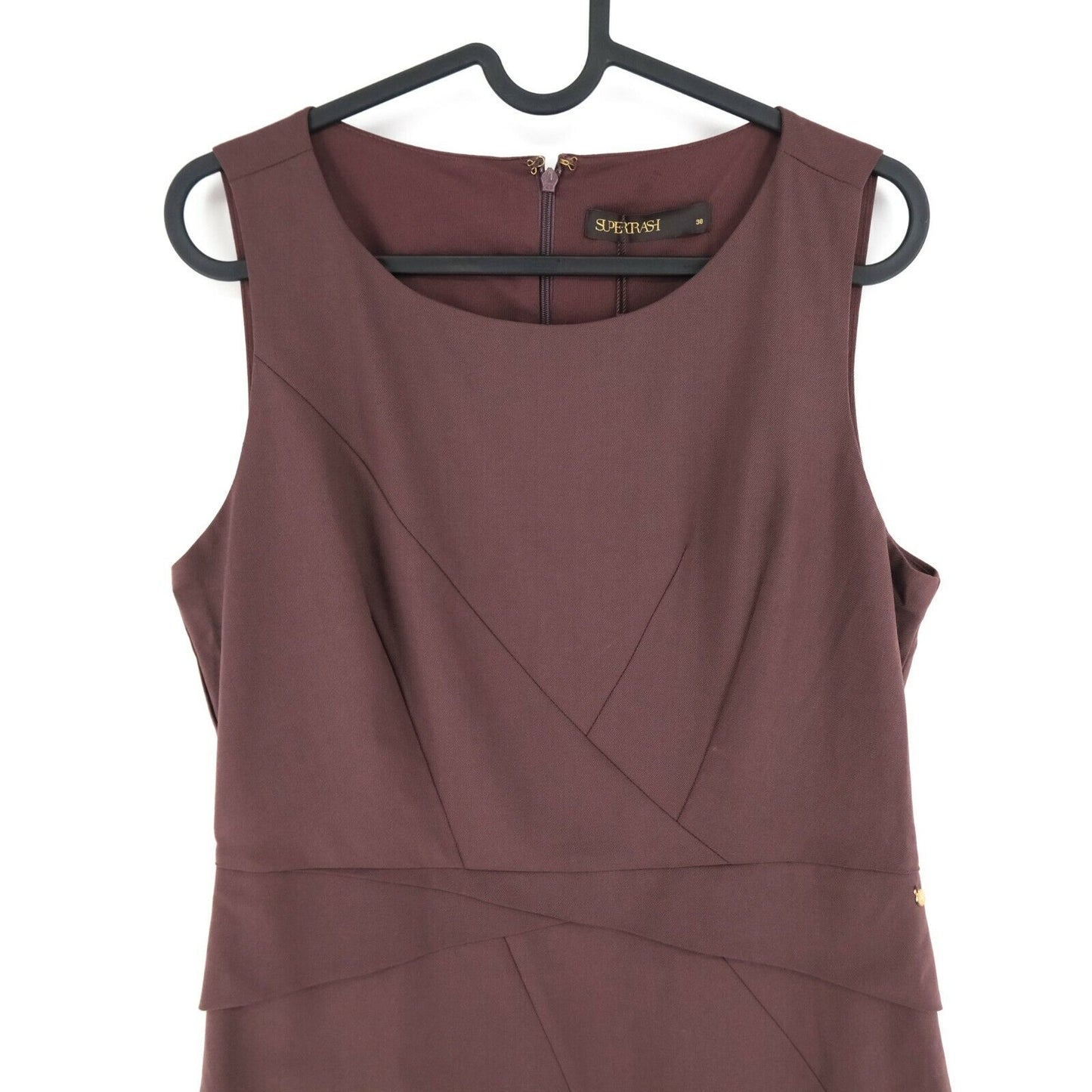 SUPERTRASH Dark Purple Crew Neck Shift Dress Size 38 42