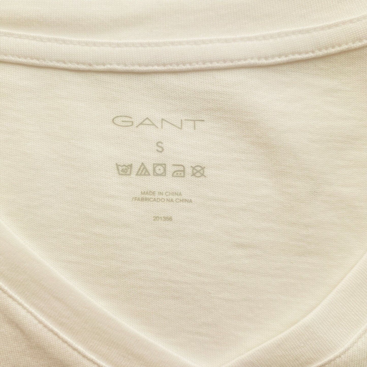 GANT White V Neck T Shirt Size S