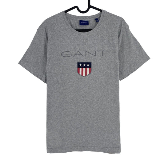 GANT Men Grey Retro Shield Crew Neck Short Sleeves T Shirt Size L