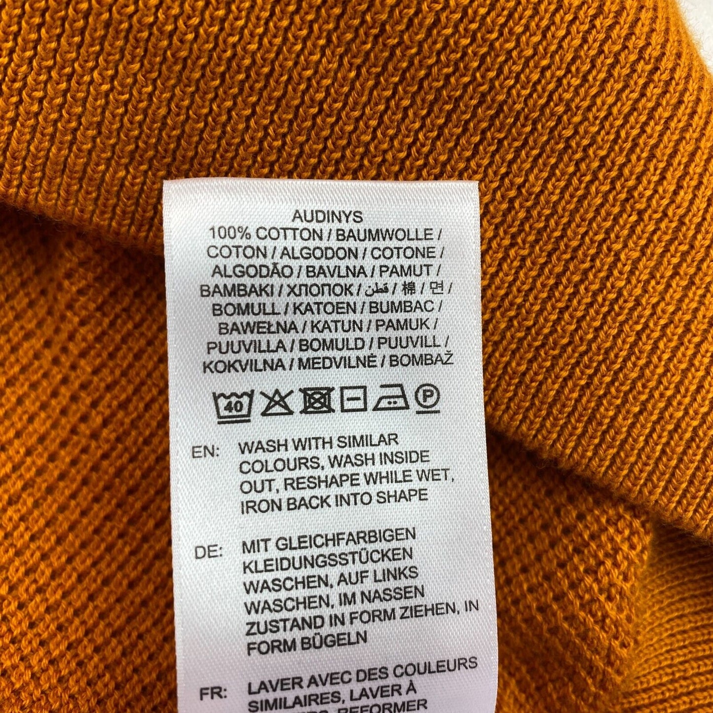 GANT Pull à col rond en coton piqué jaune foncé Taille 2XL XXL