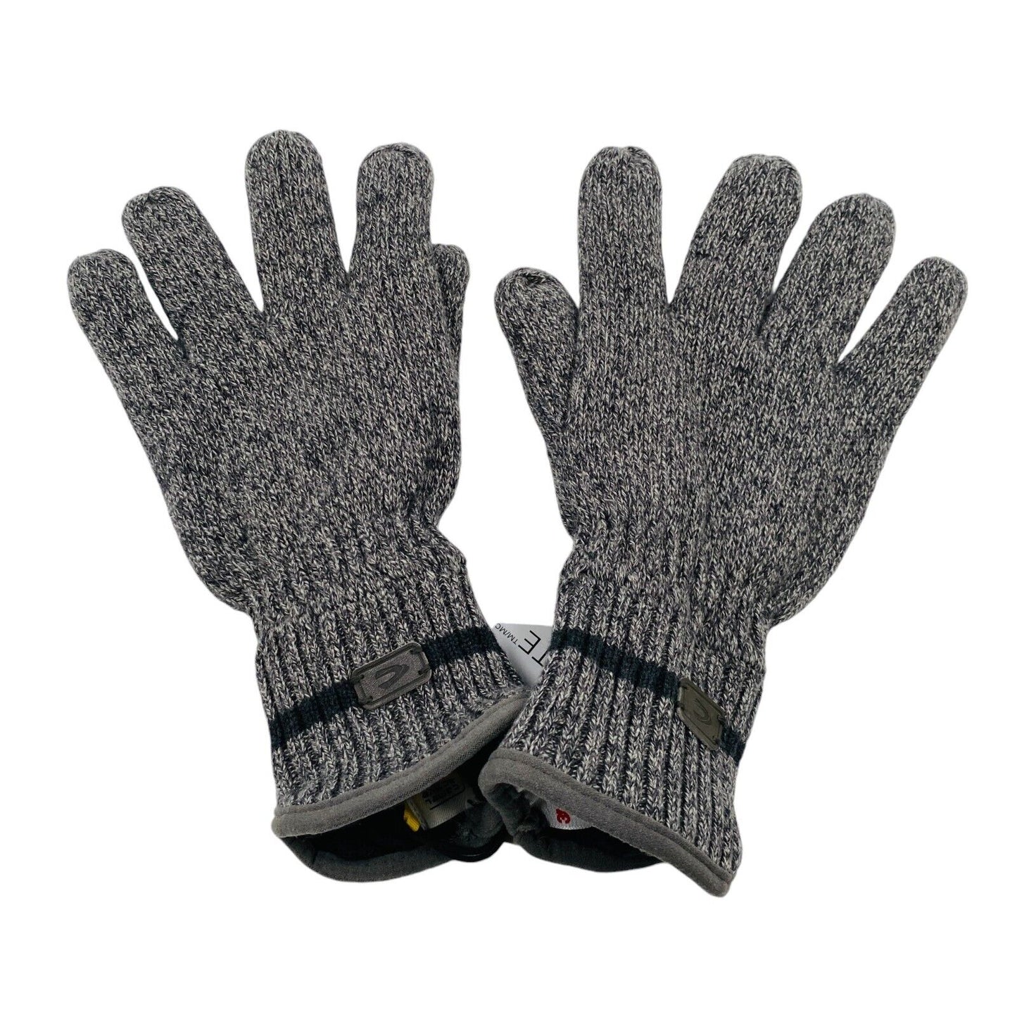 Camel Active Grey Cotton Insulated Warm Knit Gloves Size L