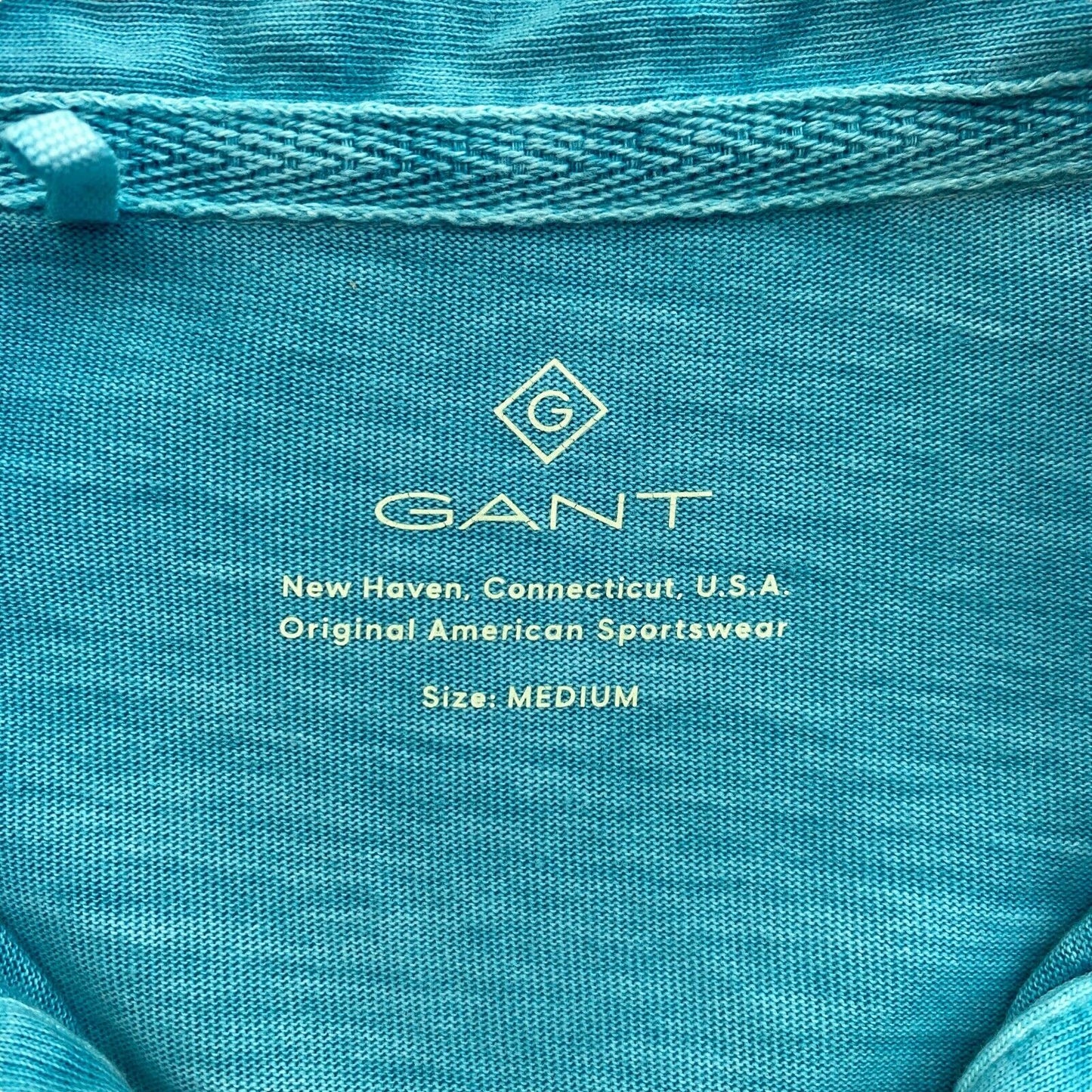 GANT Blue Sun Faded Long Sleeves Polo Shirt Size M