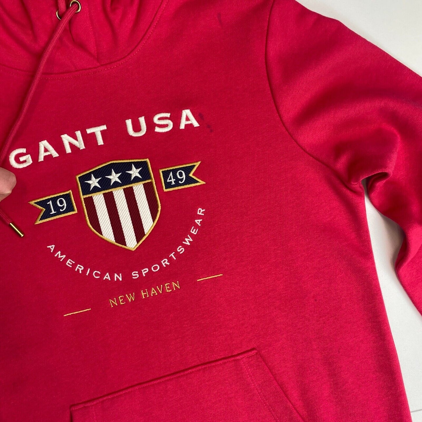 GANT Pinkish Red Banner Shield Hoodie Dress Size S