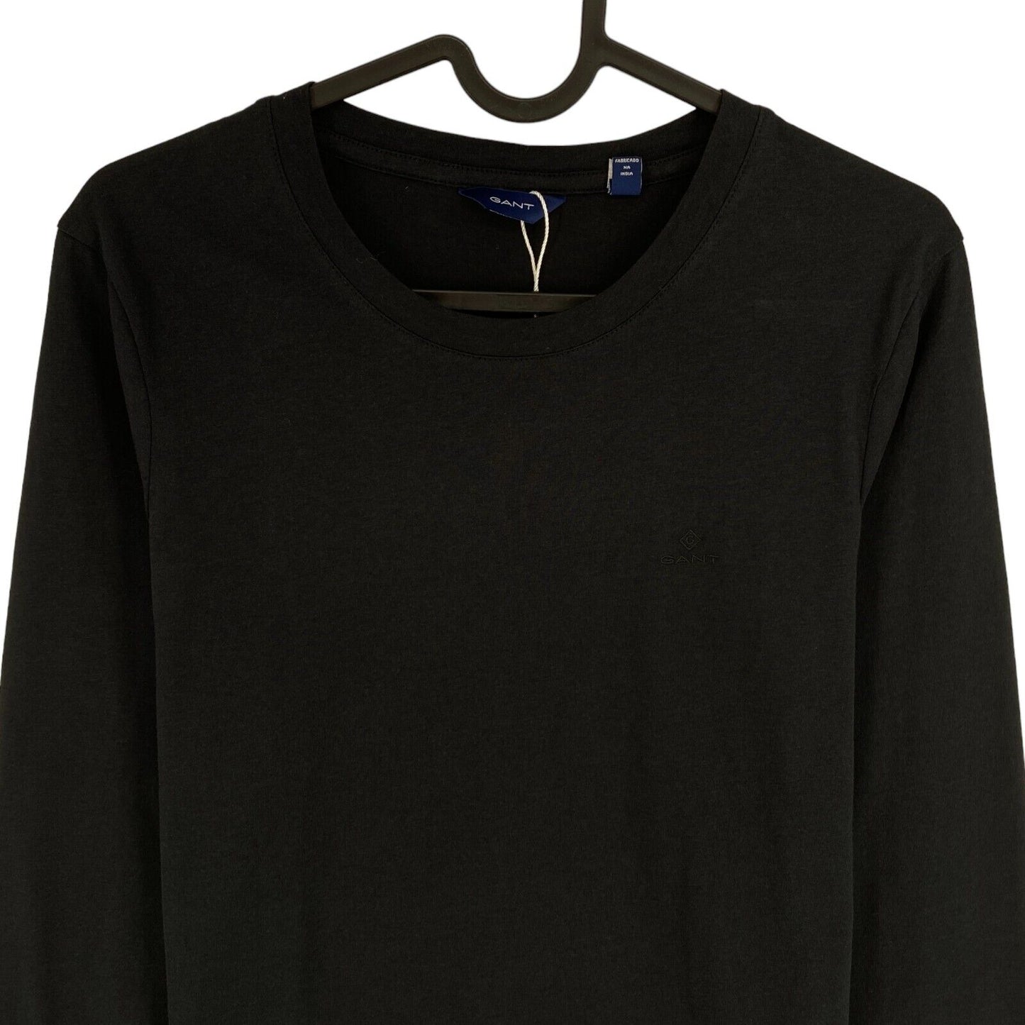 GANT Black Original Crew Neck Long Sleeves T Shirt Size S