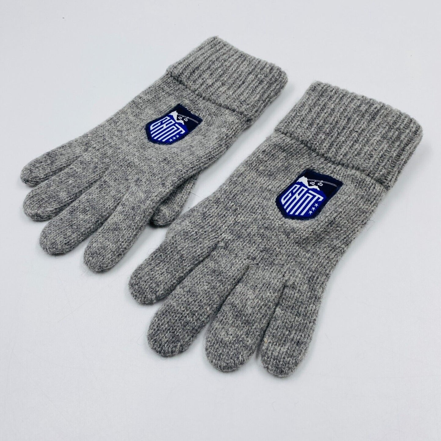 GANT Unisex Kids Grey Wool Blend Warm Gloves Size L - XL