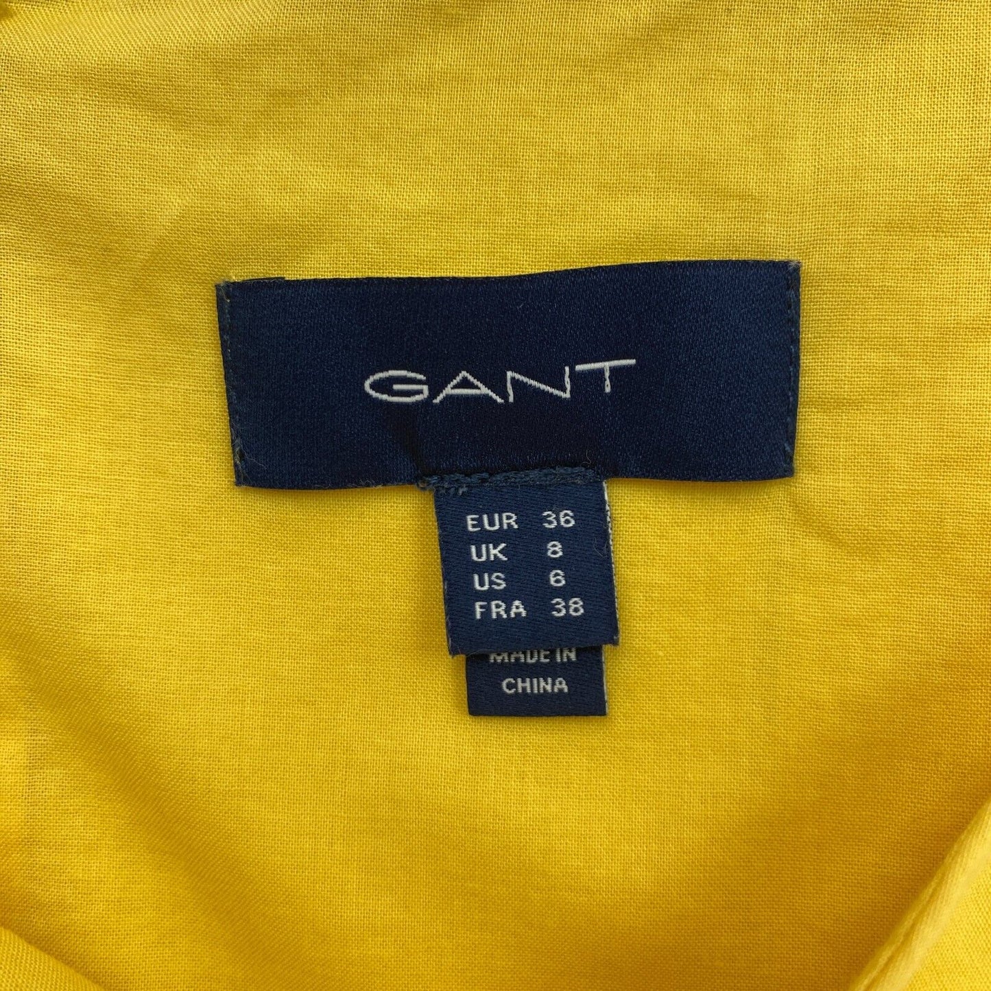 GANT Yellow Broderie Anglaise Crew Neck A Line Dress Size EU 36 UK 8 US 6