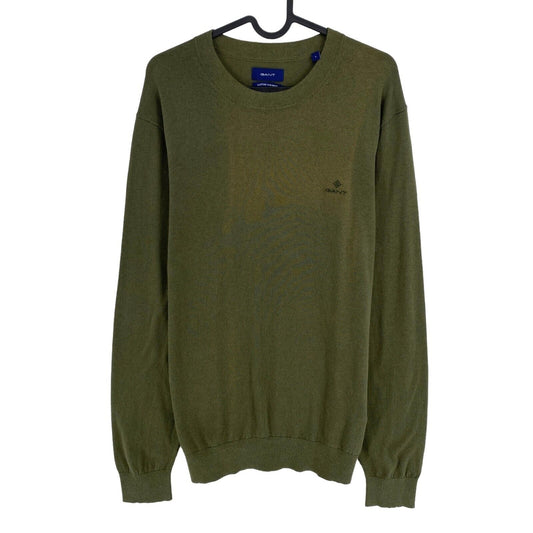 GANT Dark Green Cotton Cashmere Crew Neck Sweater Jumper Size L