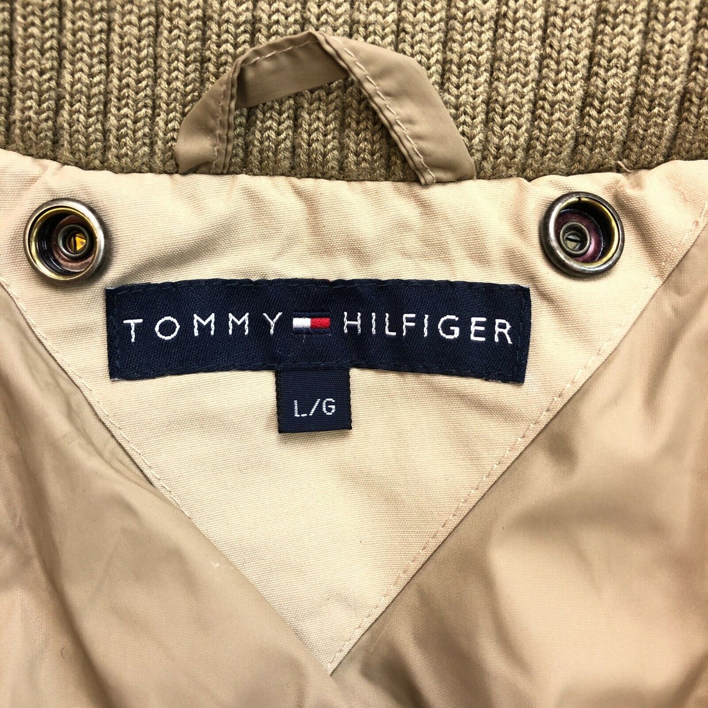 TOMMY HILFIGER Light Brown Down Puffer Jacket Coat Size L